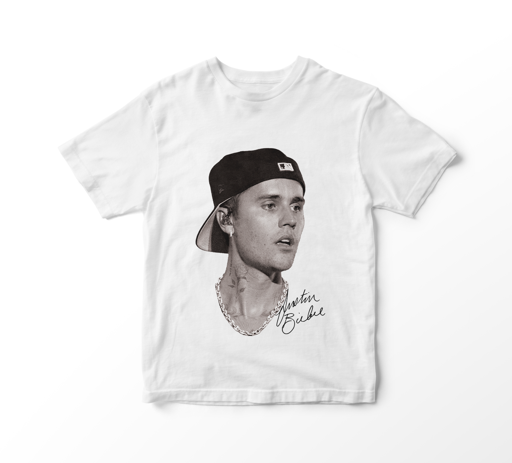 Camiseta Justin Bieber - Faces (branca)