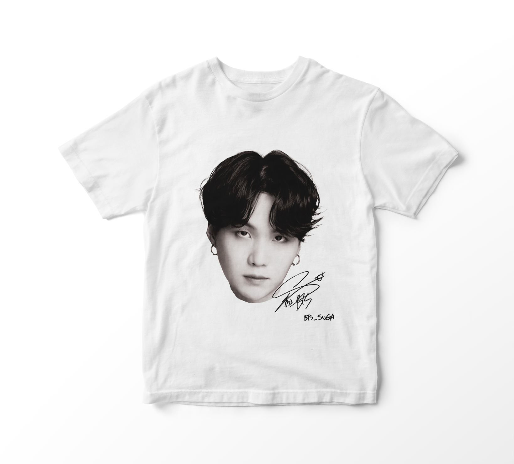 Camiseta BTS - Suga Faces (branca)