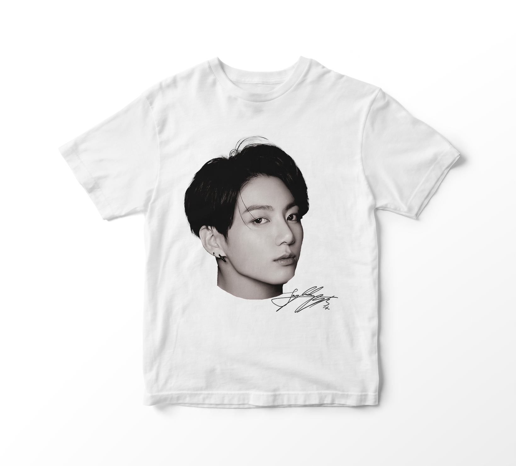 Camiseta BTS - Jung Kook Faces (branca)