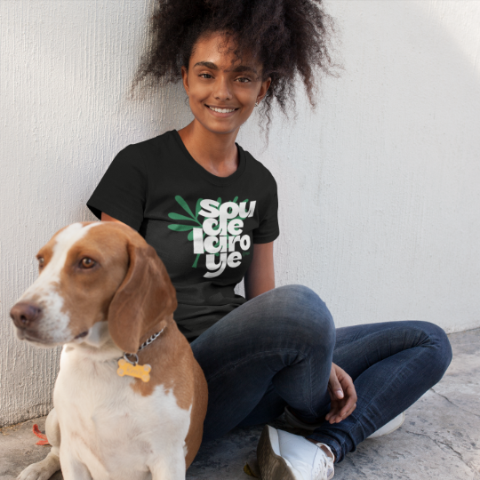 Baby Look Sou De Laroyê Preta - Arruda Purificadora