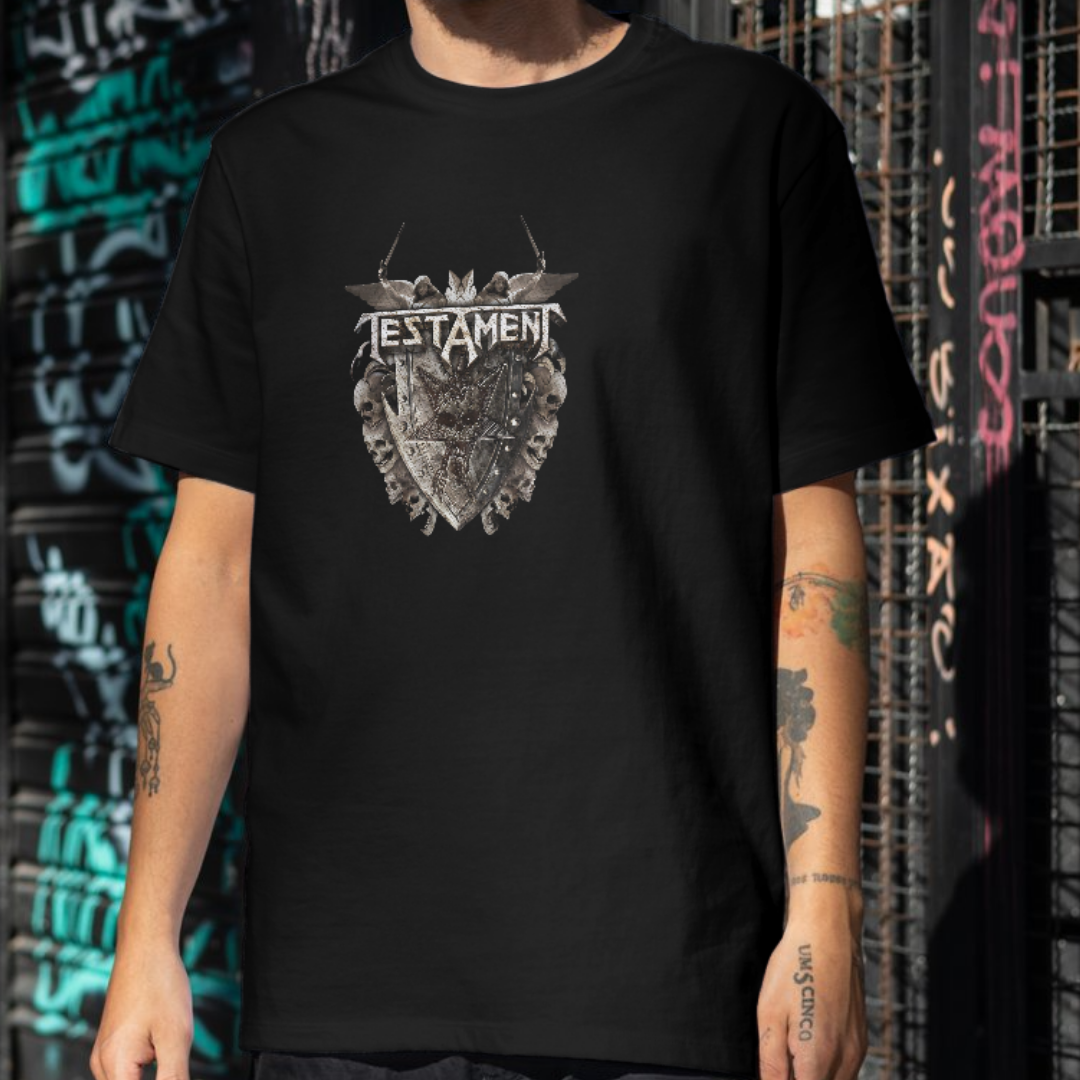 Camiseta Quality - 100% Algodão \,,/ Testament - Frente e Costa \,,/