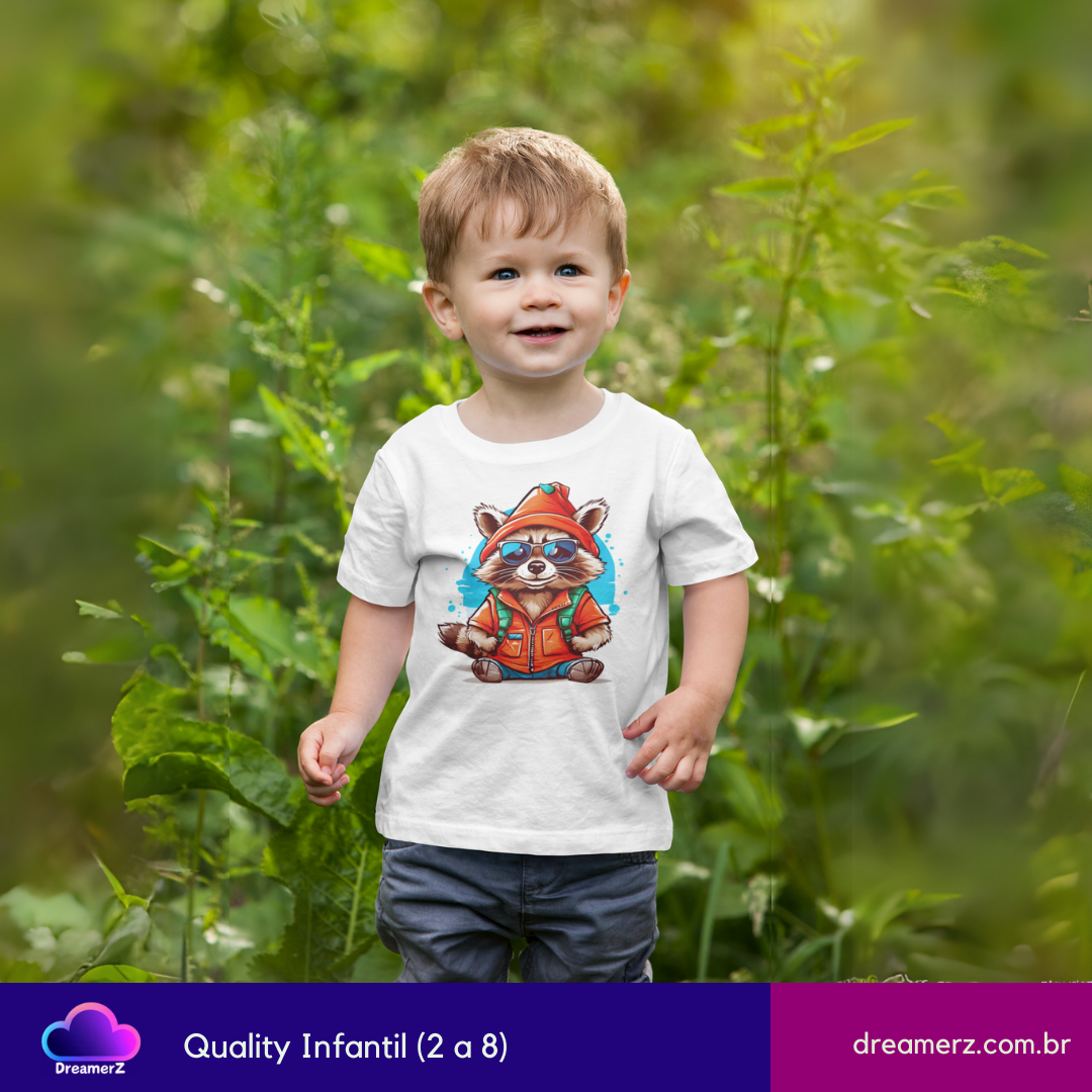 Camiseta: Guaxinim Urbano – Estilo nas Ruas!