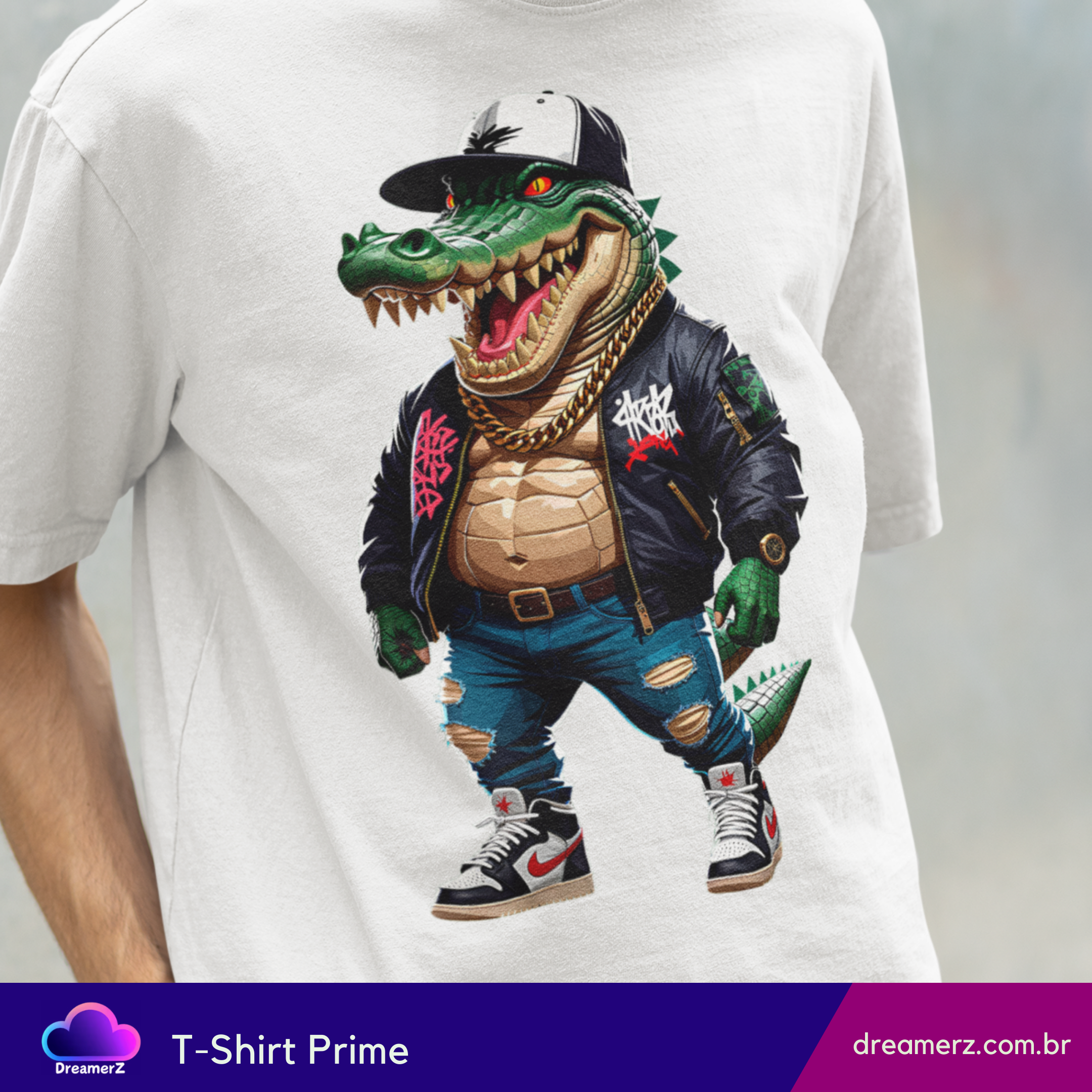 Camiseta Croco Swag – O Jacaré Mais Estiloso da Quebrada
