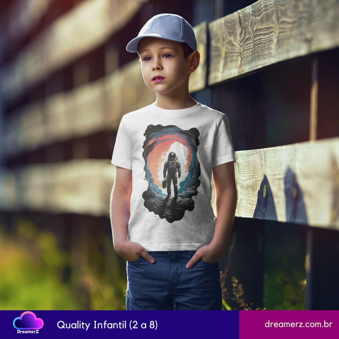 Camiseta Astronauta Portal Cósmico – Explore o Desconhecido