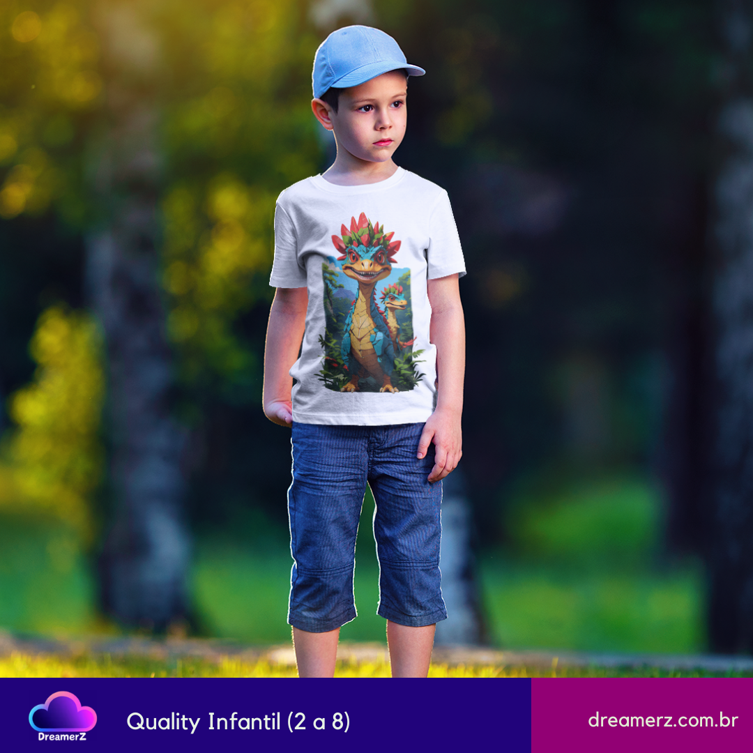 Camiseta Dino Colorido – Direto da selva pro seu guarda-roupa!