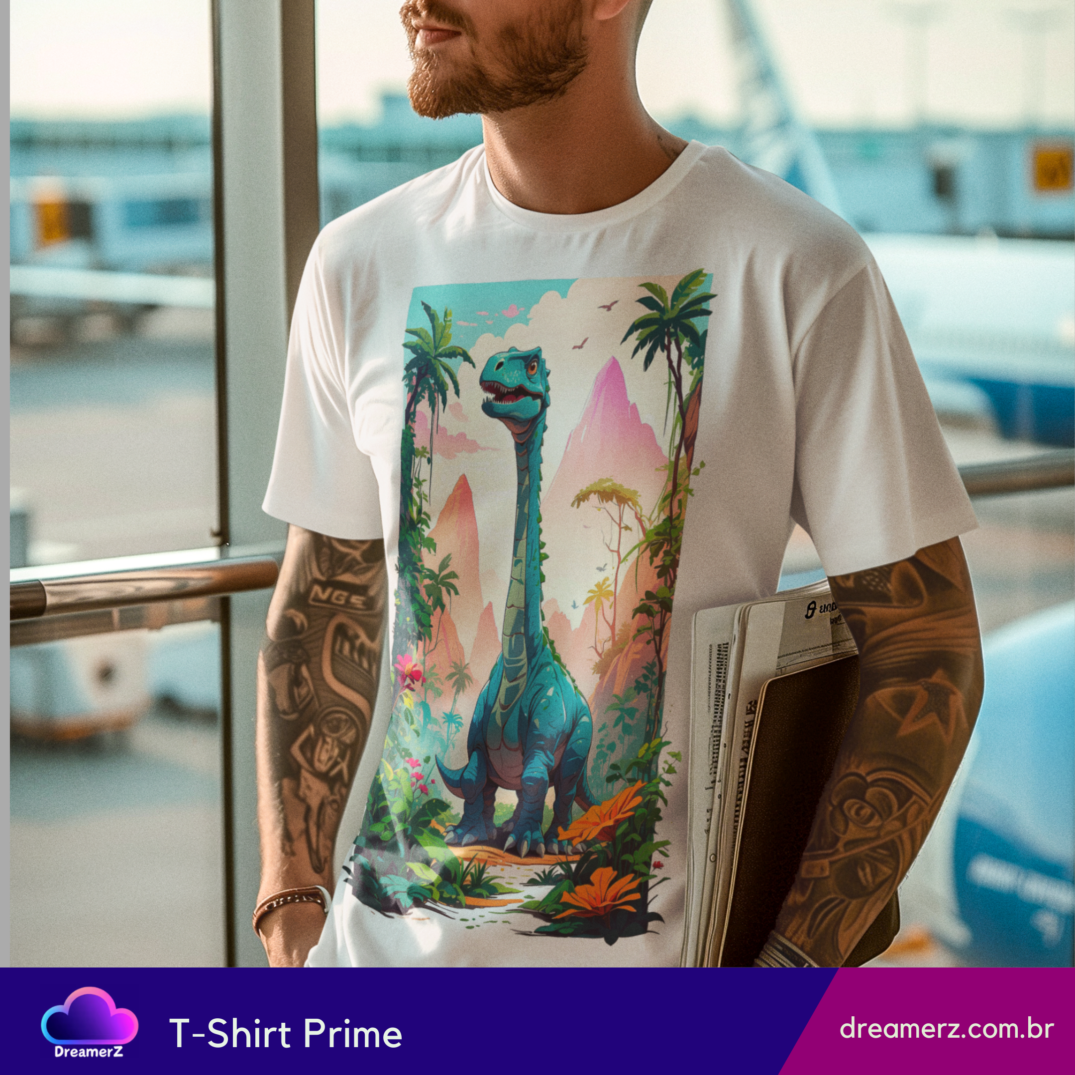 Camiseta Dino Jungle – Estilo Pré-Histórico com Pegada Moderna