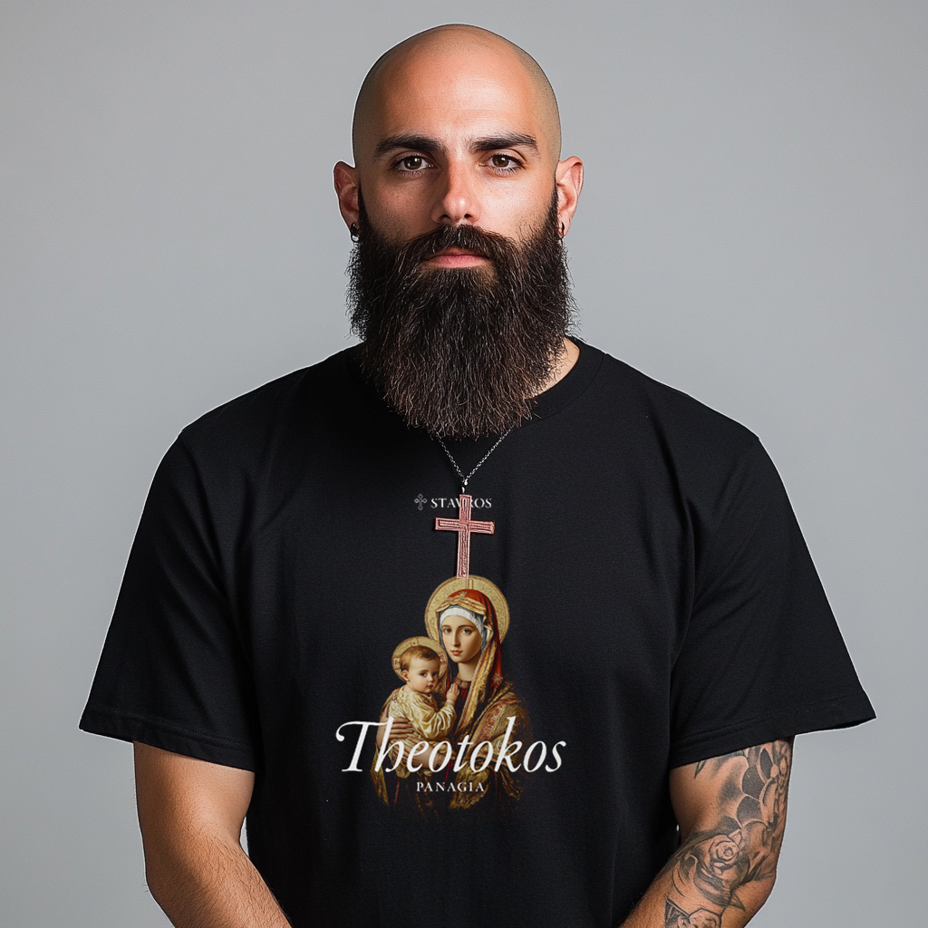 Camiseta Prime Theotokos Panagia (Masculina) - Nossa Senhora - STAVROS