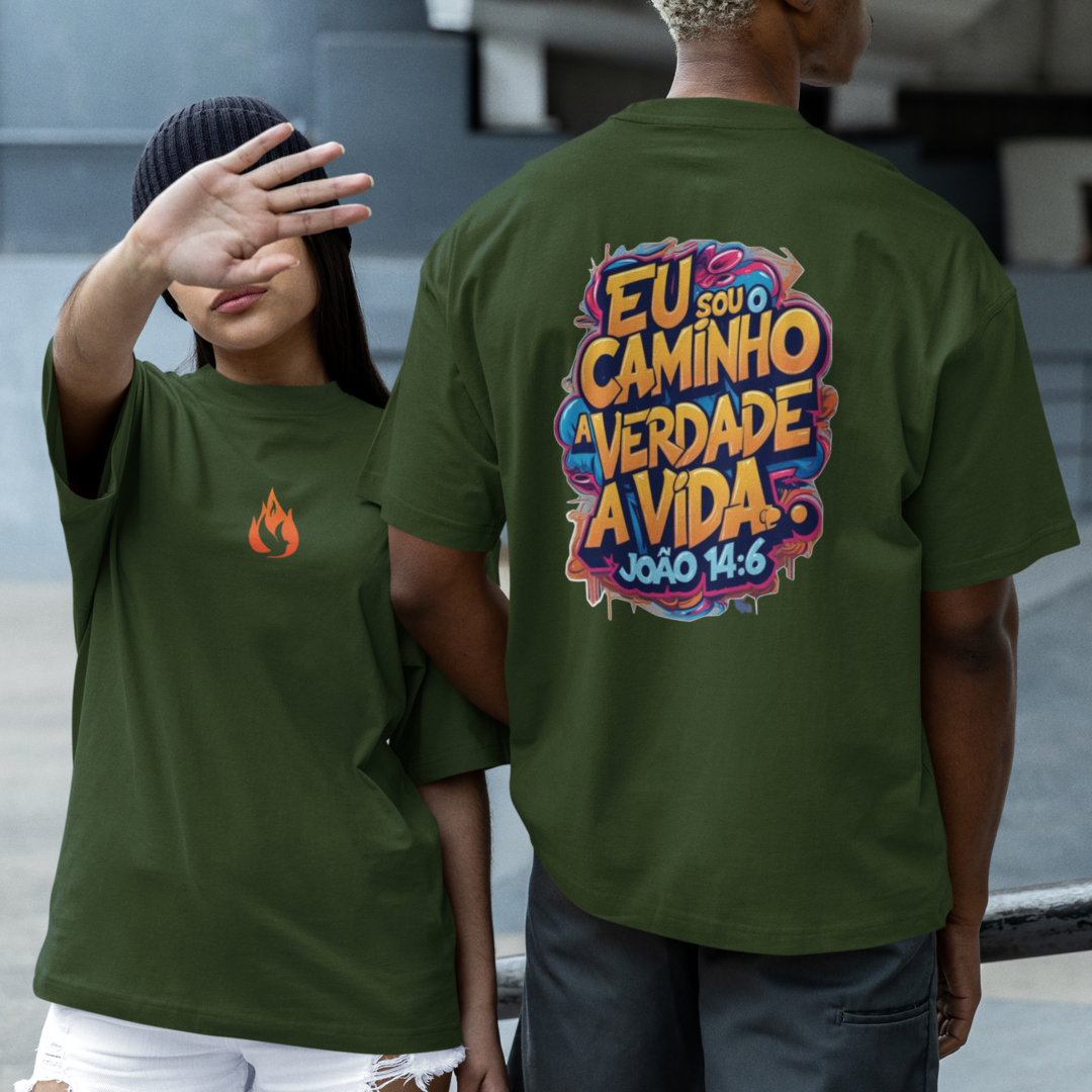 Camiseta oversized Santos tecidos- Joao 14:6