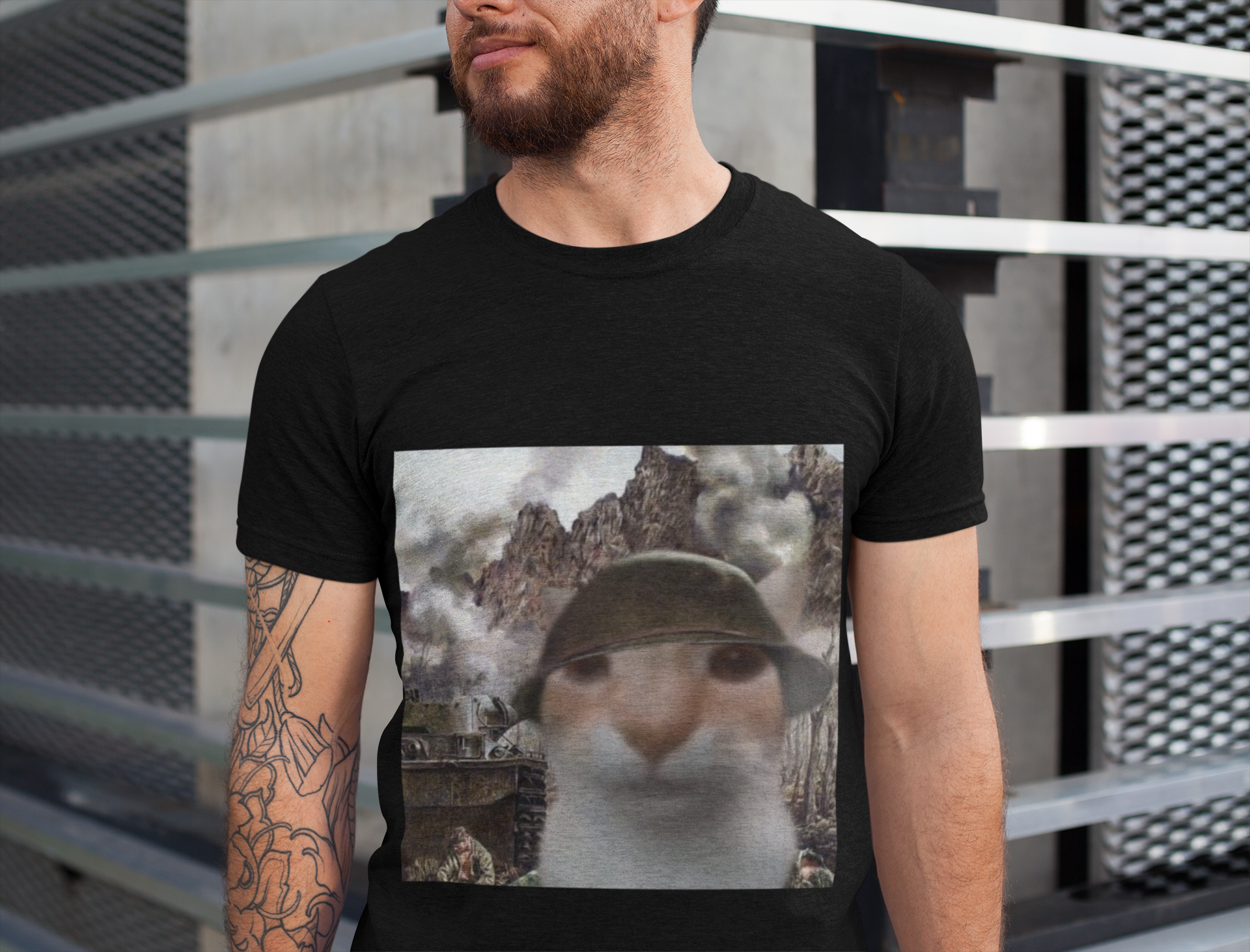 Camiseta gato soldado