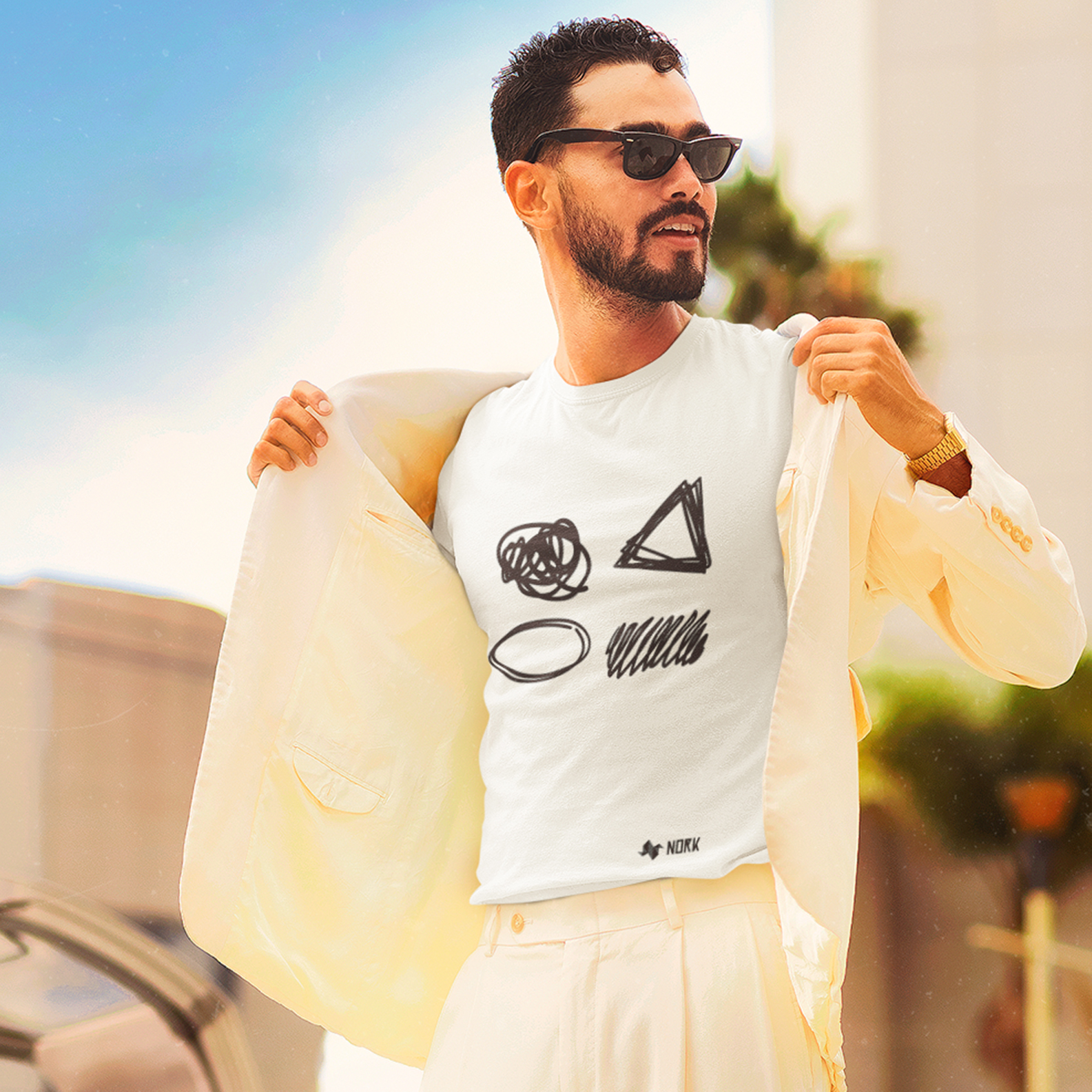 Camisa Nork Rabisco Geometria Solta