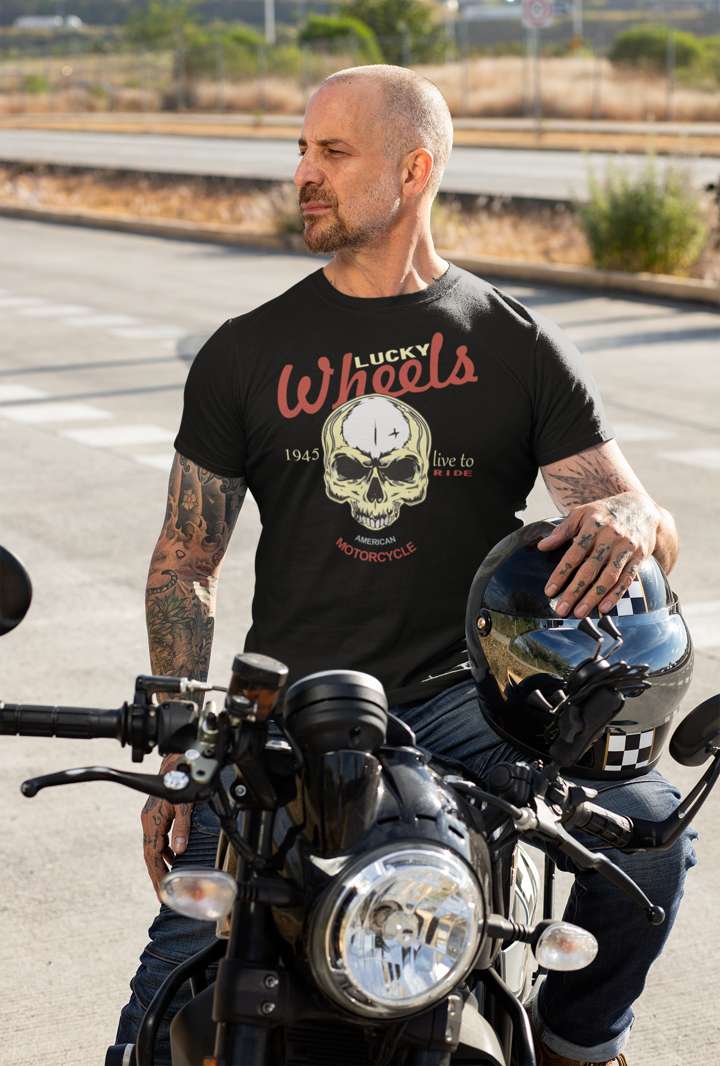 CAMISETA MKF BLACK WING CAVEIRA WHEELS