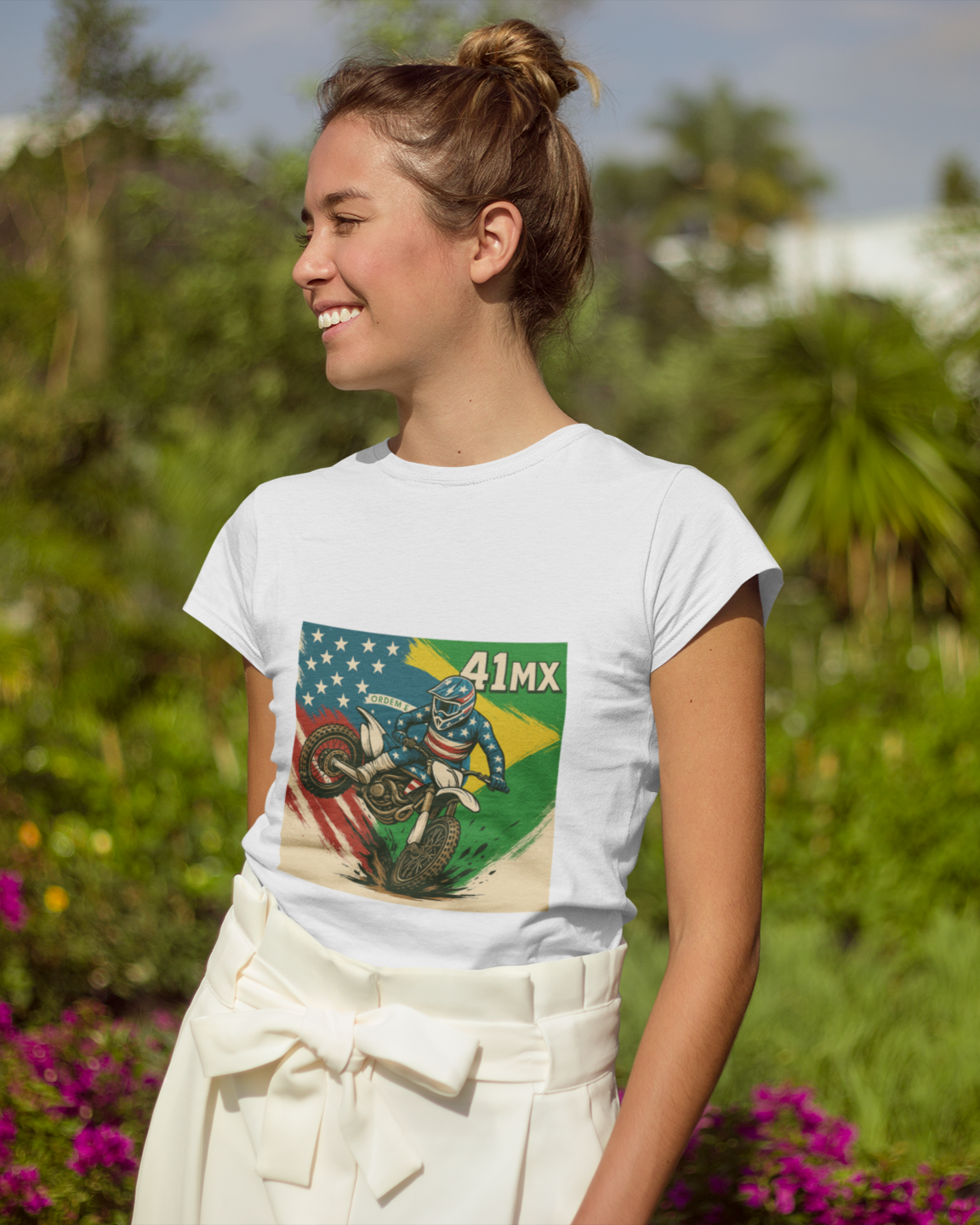 Camiseta Baby Look 41MX - Estampada Algodão Premium Estilo Motocross 00021