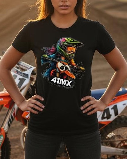 Camiseta Baby Look 41MX - Estampada Algodão Premium Estilo Motocross 00032