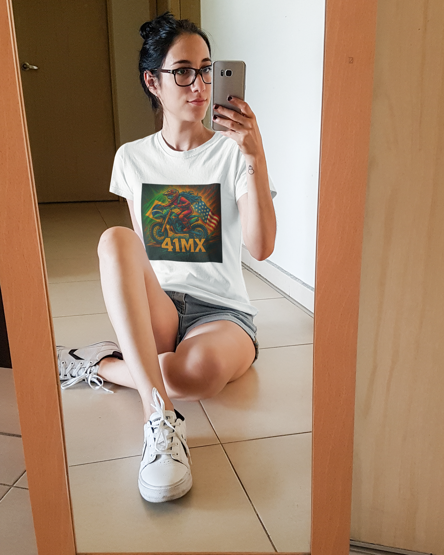 CCamiseta Baby Look 41MX - Estampada Algodão Premium Estilo Motocross 00025