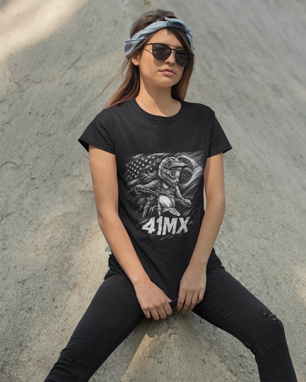 Camiseta Baby Look 41MX - Estampada Algodão Premium Estilo Motocross 00022