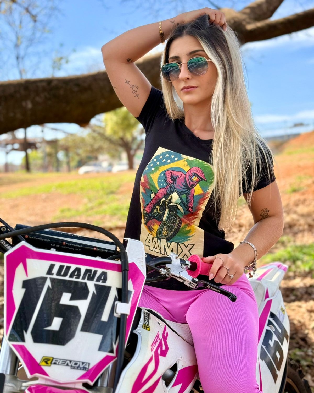 Camiseta Baby Look 41MX - Estampada Algodão Premium Estilo Motocross 00029