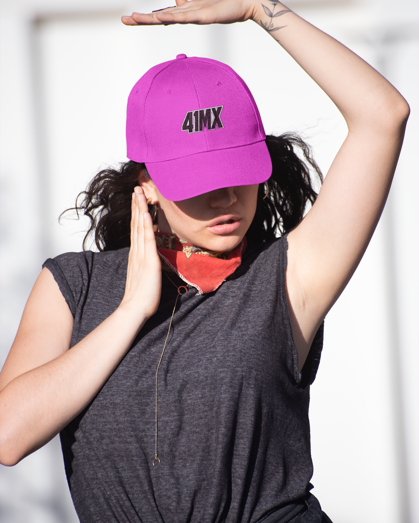 BONÉ AMERICANO 41MX ABA CURVADA - TECIDO COM TELA, AJUSTAVEL, IDEAL PARA MOTOCROSS E ESPORTE 00081