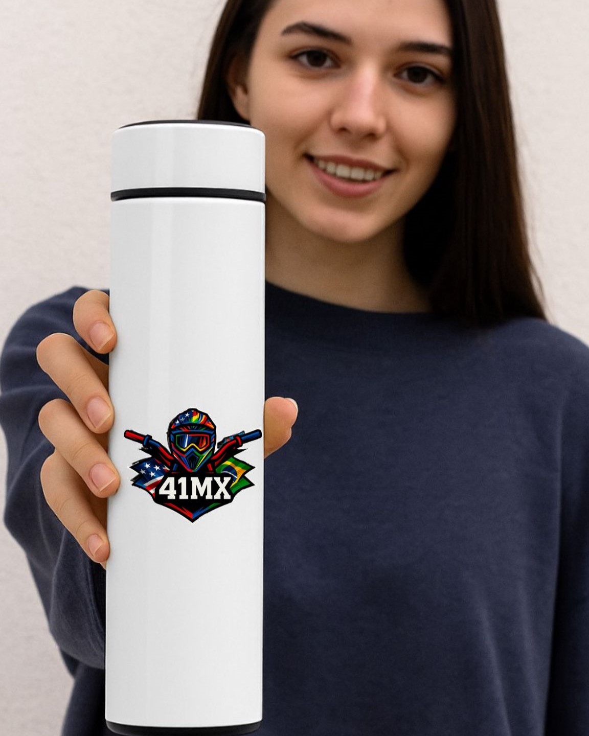 Garrafa Térmica 41MX 400ml Inox Branca com Filtro – Esporte e Escritório