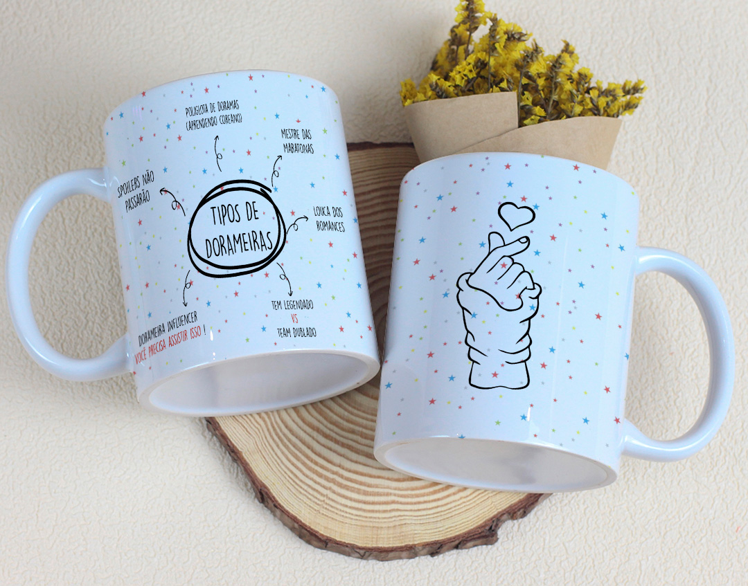 Caneca porcelana Tipos de dorameira