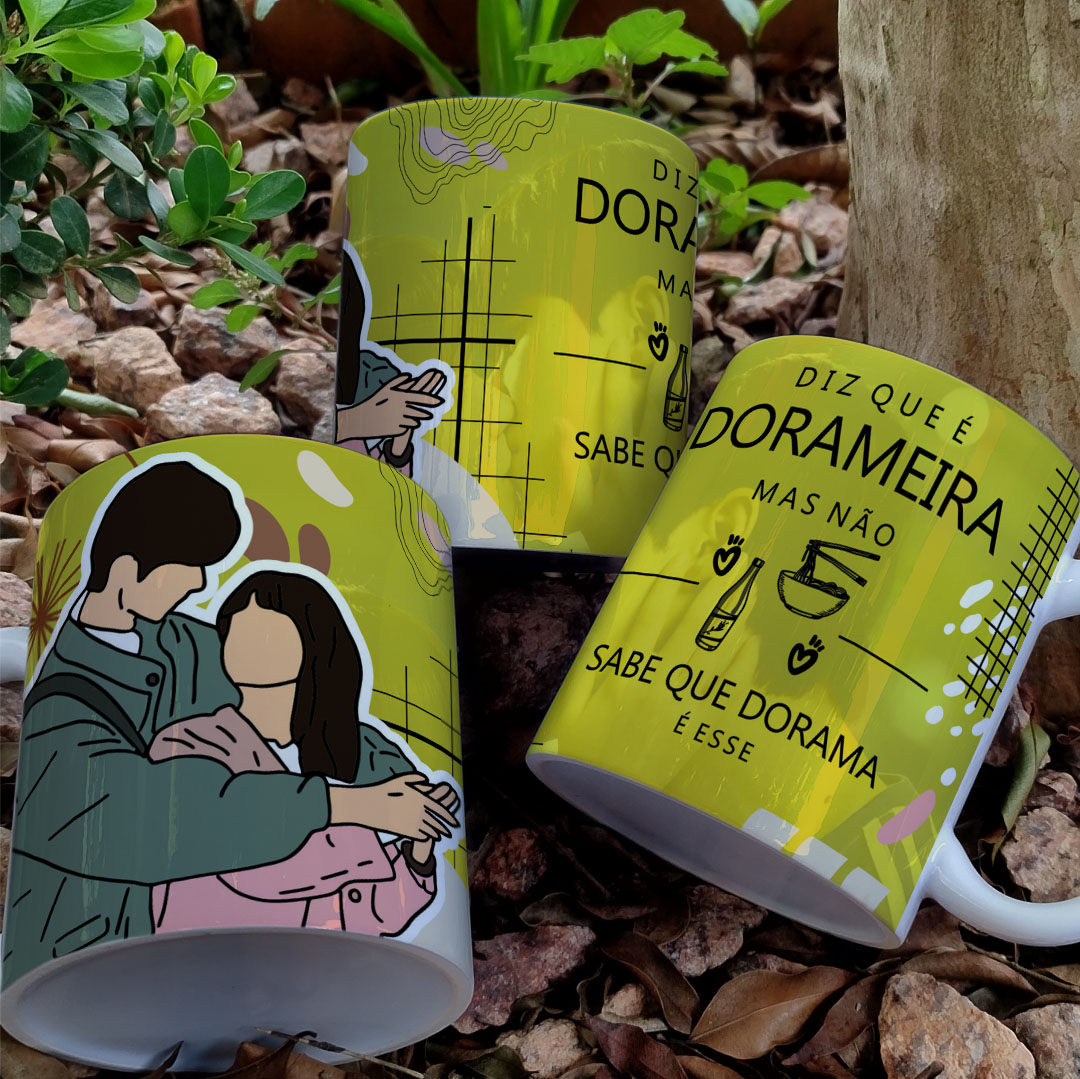 Caneca porcelana dorameira  - Diz que é Dorameira - Adorável Corredora