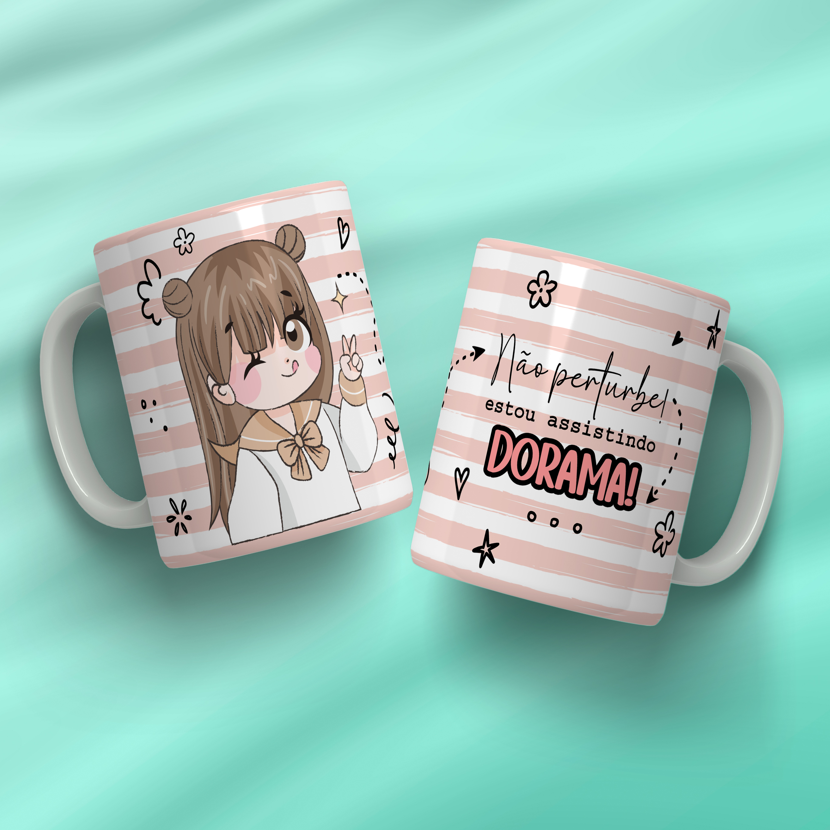 Caneca porcelana dorameira  - Não perturbe! Estou assistindo Dorama