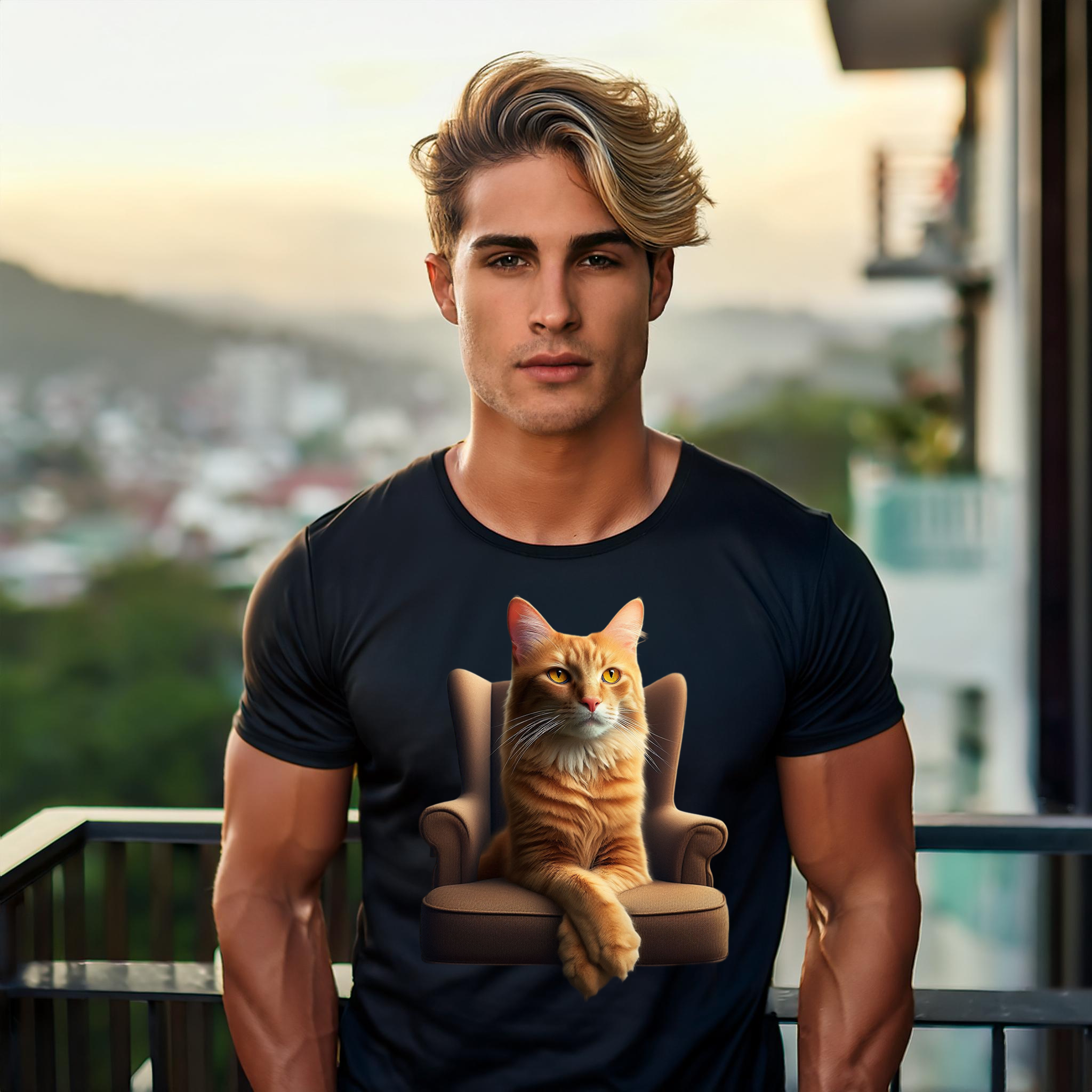 Camiseta  Gato Laranja