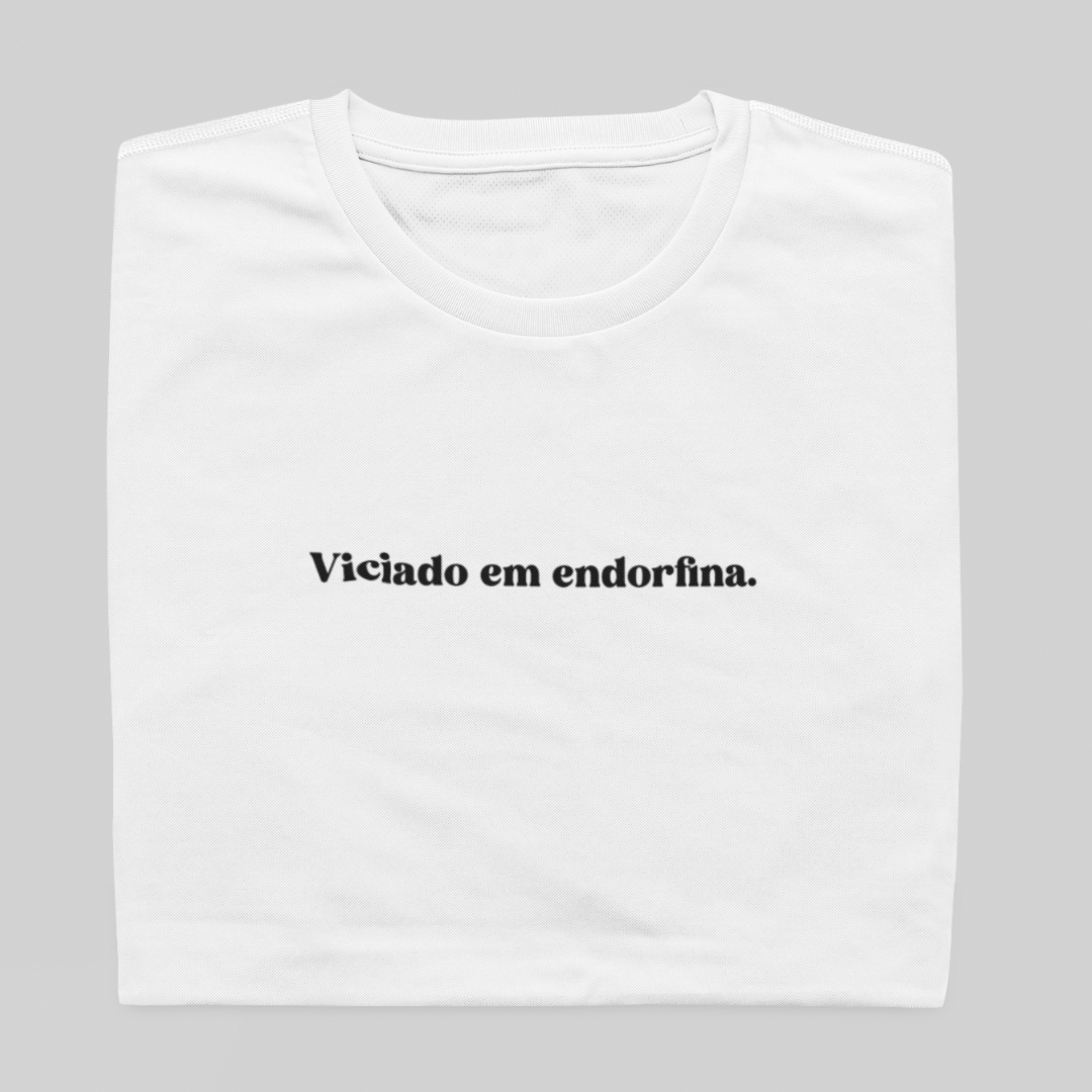T- shirt Quality - Viciado em endorfina - BRANCO 