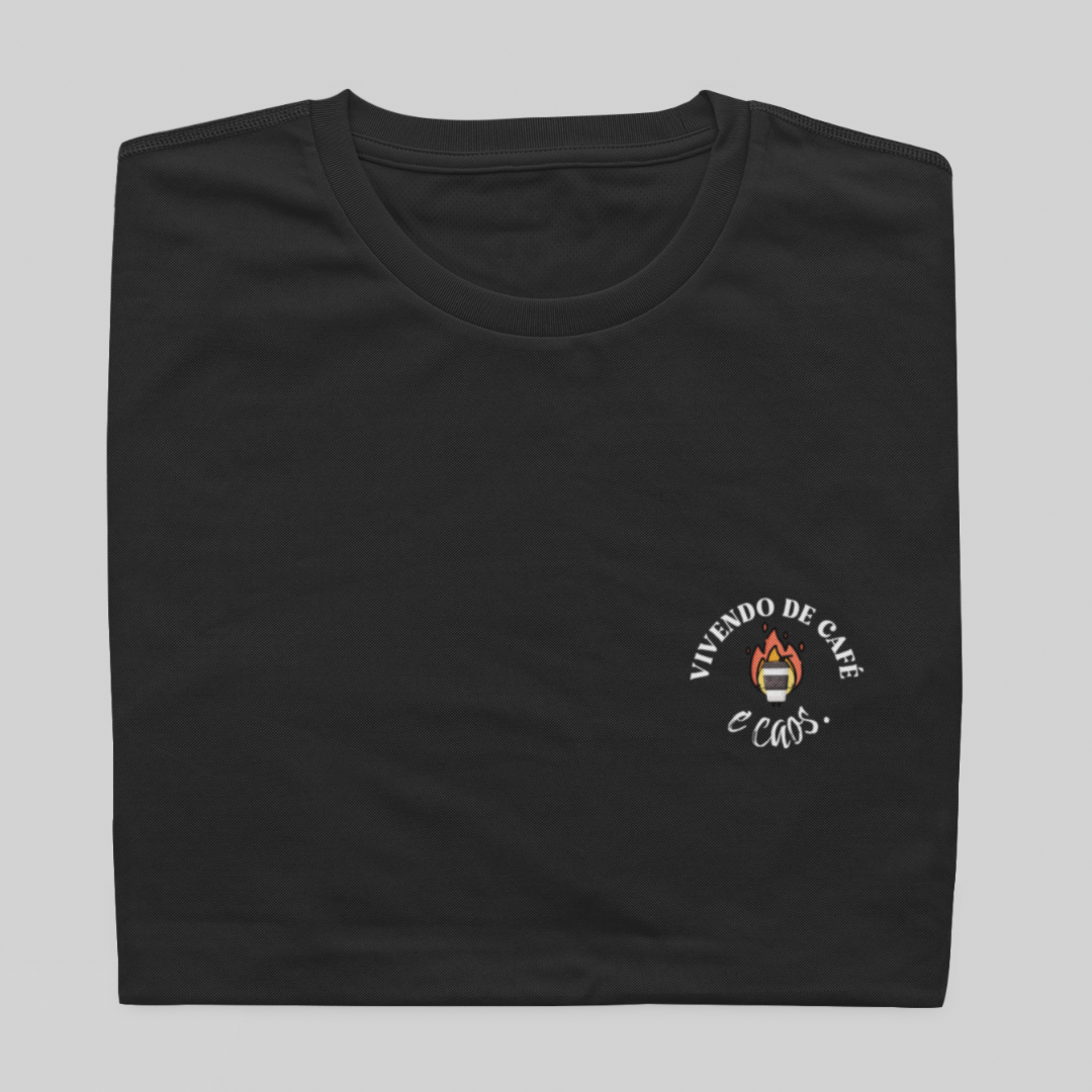T- shirt Quality - Café e caos - COLORIDO