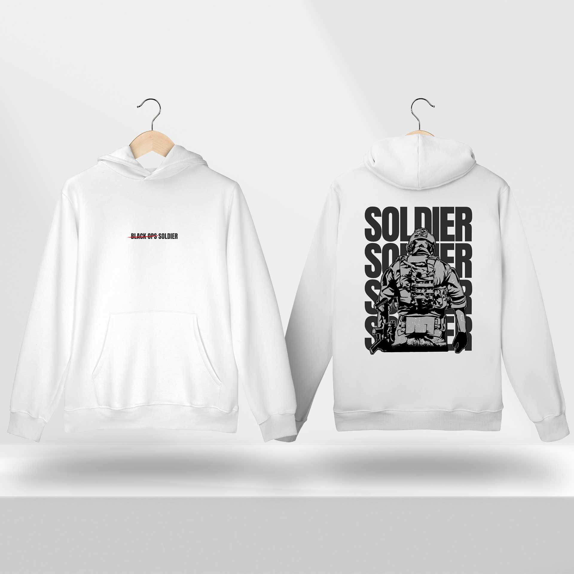 Moletom Canguru TMS - Estampa inspirada no jogo Call of Duty com soldado de operações secretas estilizado escuro