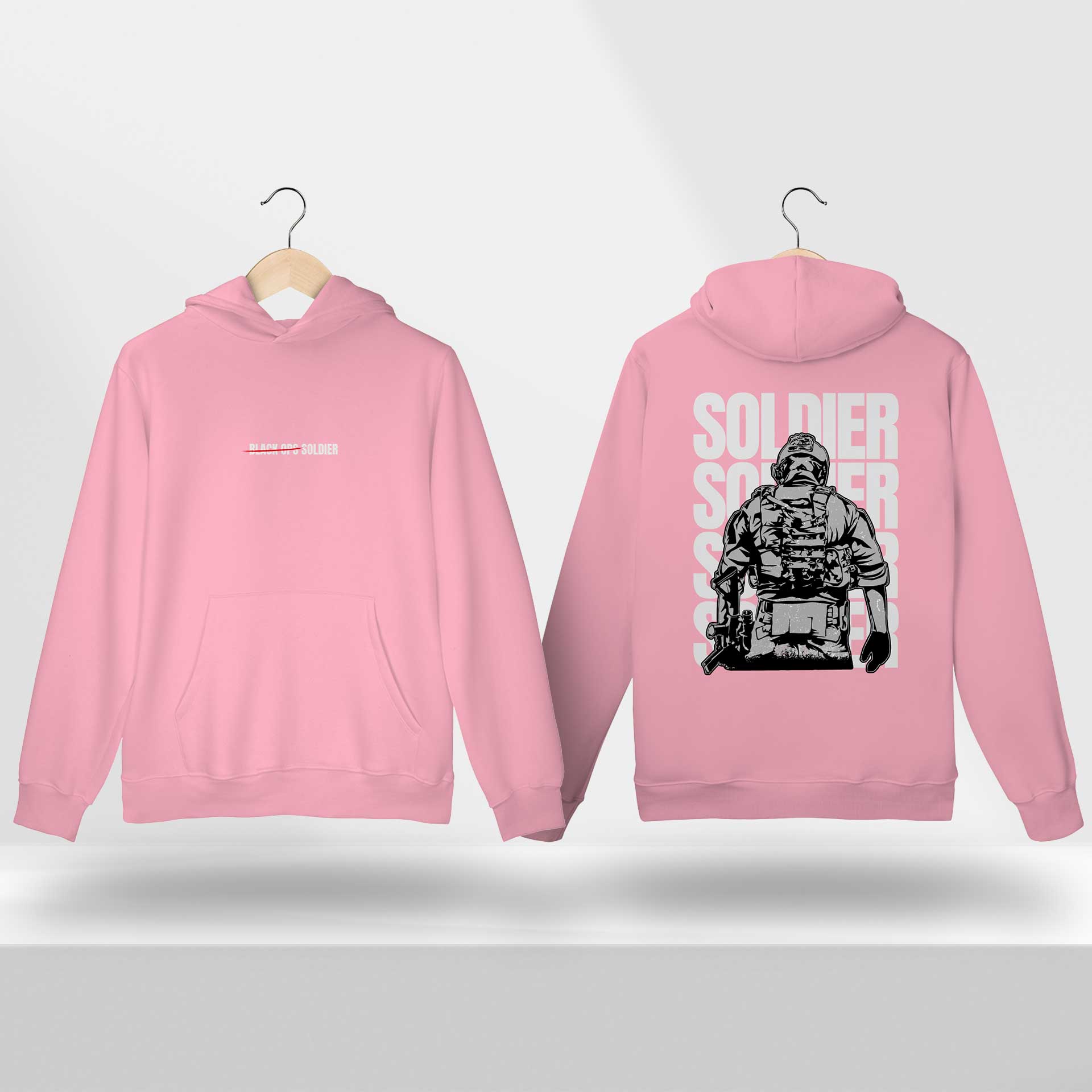 Moletom Canguru TMS - Estampa inspirada no jogo Call of Duty com soldado de operações secretas estilizado