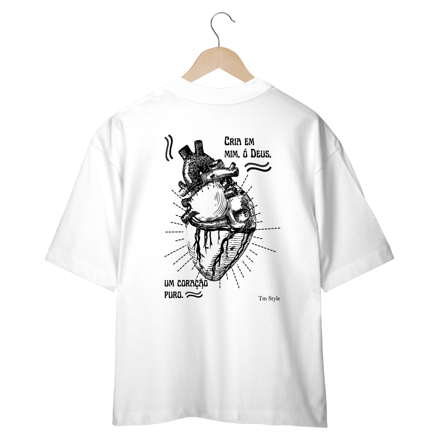 CAMISA OVERSIZED HEART BRANCA TM STYLE