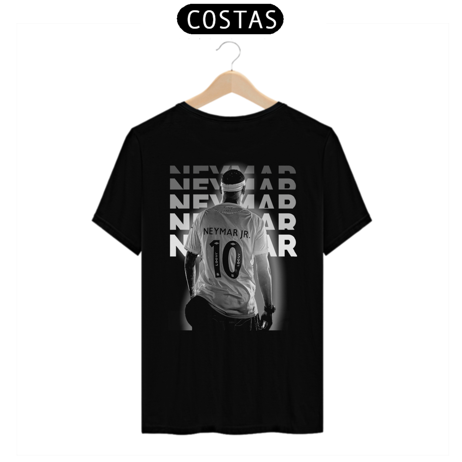 Camisa Preta Neymar Jr Retorno ao Santos