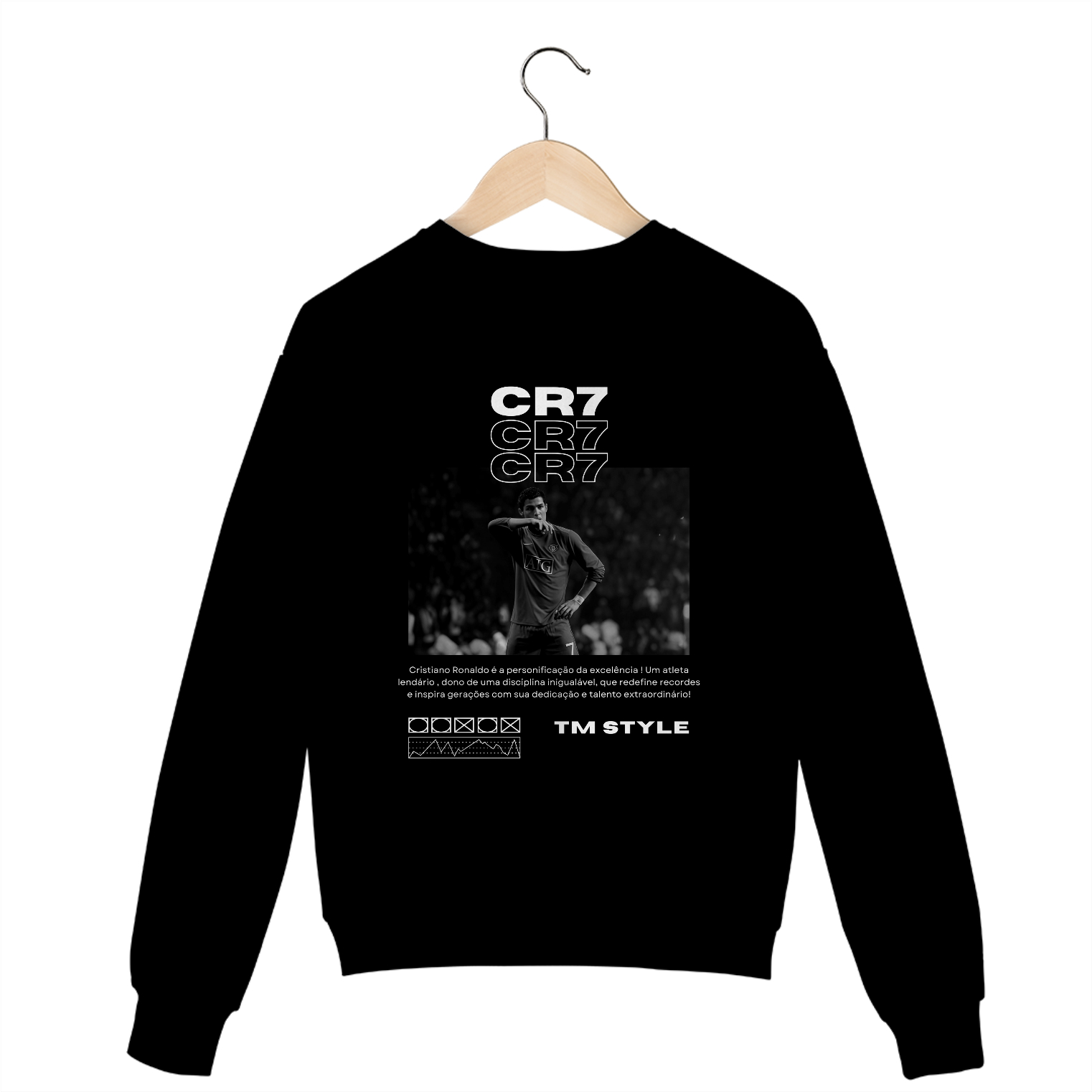 Casaco Fechado Preto CR7 