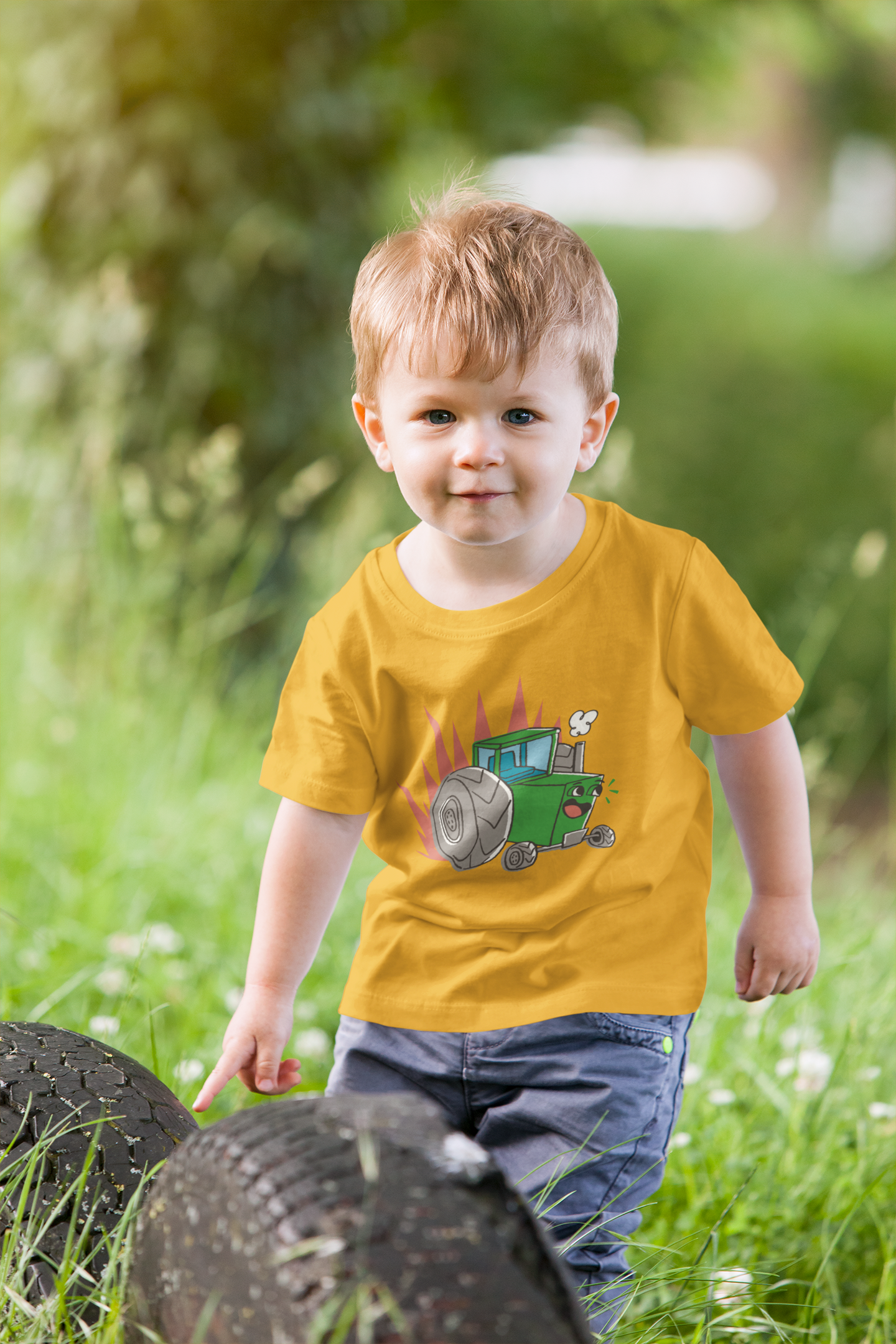 Camiseta Trator Feliz (2 a 14 anos)