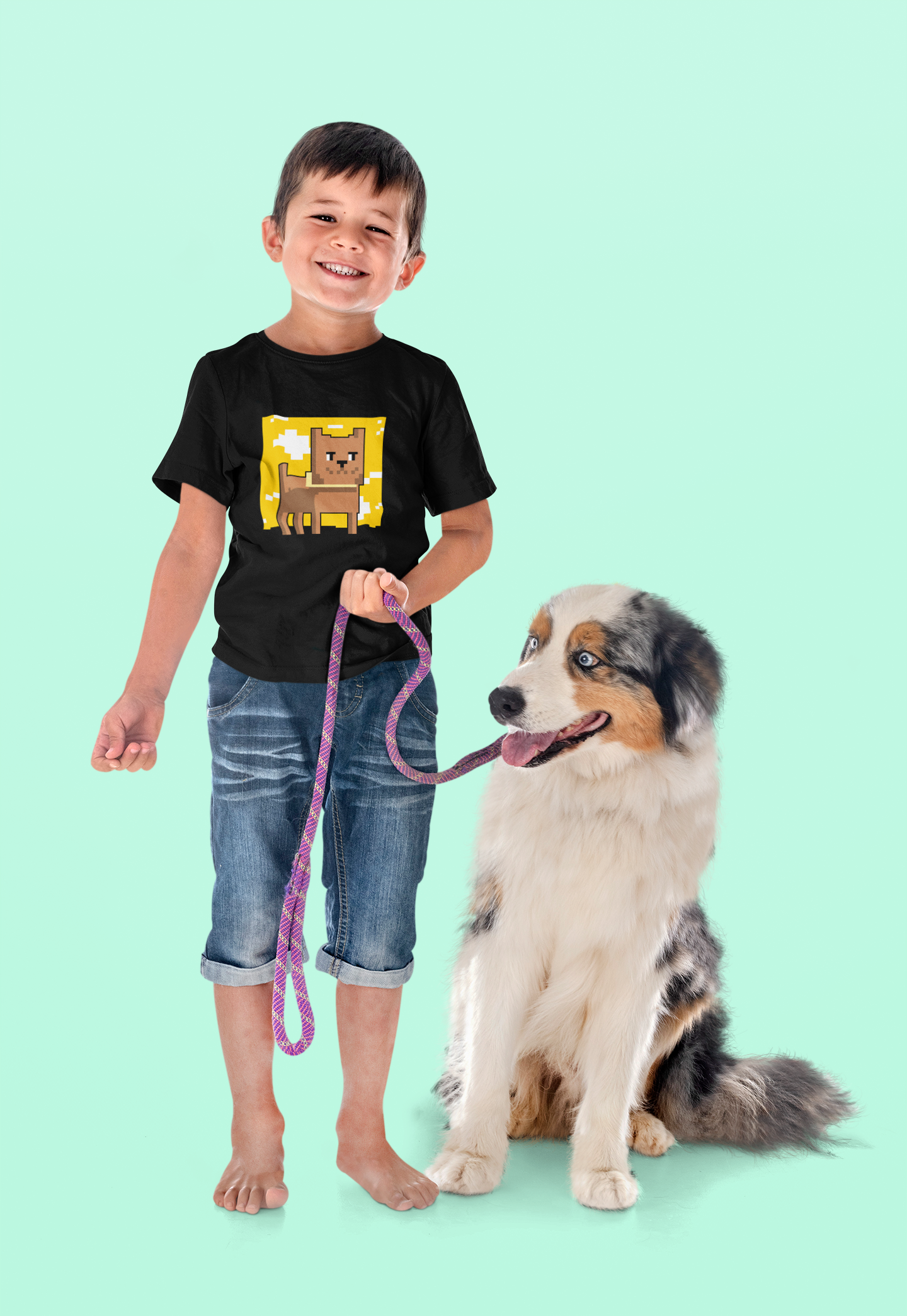 Camiseta Cachorro Minecraft (2 a 14 anos)