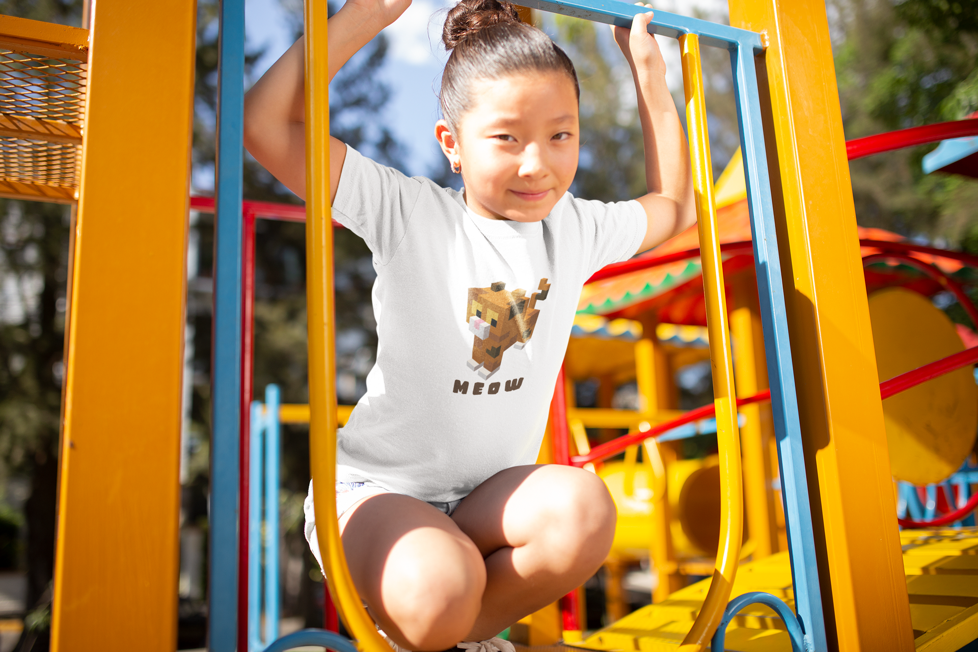 Camiseta Meow Minecraft (2 a 14 anos)