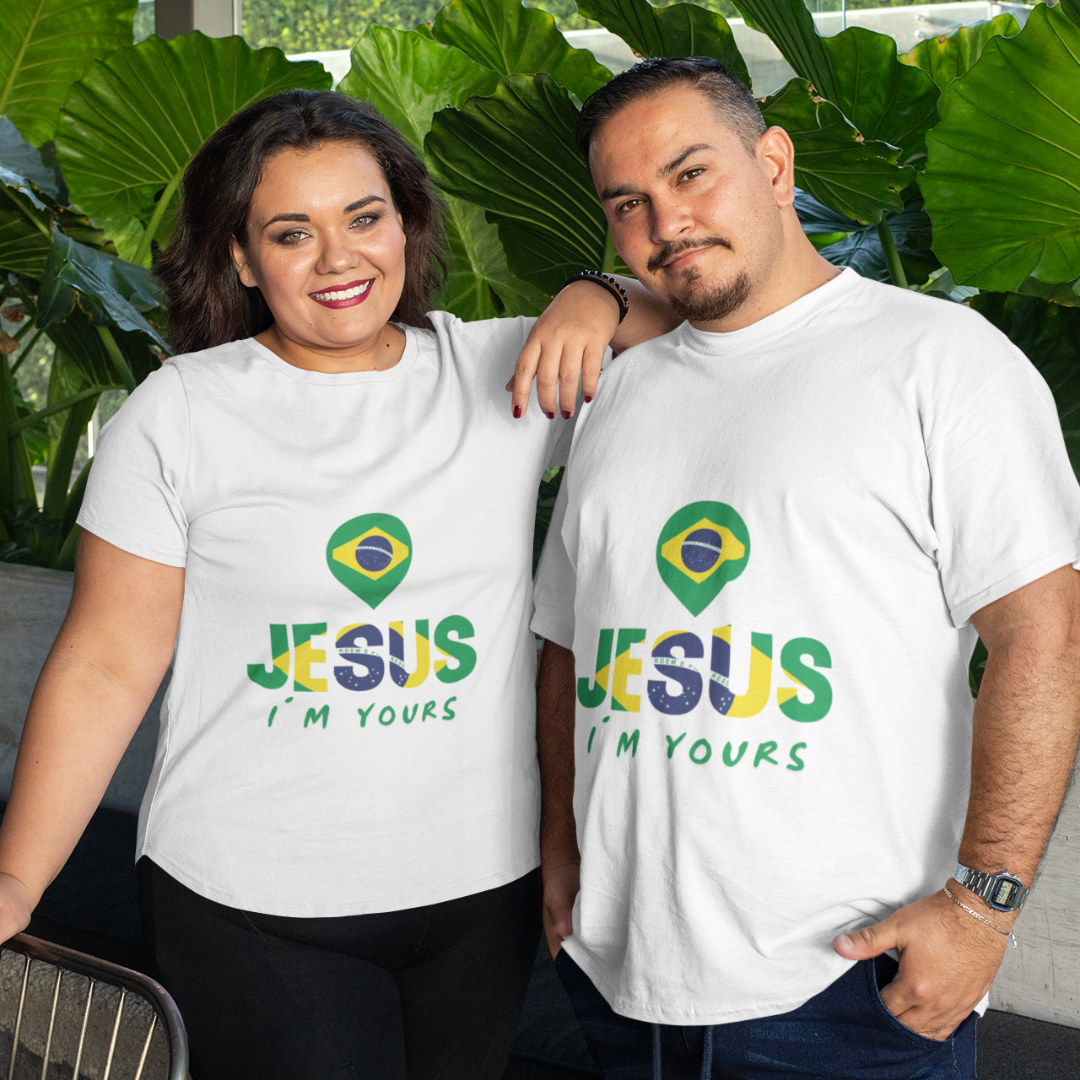 CAMISA PLUS SIZE JESUS I`M YOURS BRASIL ( varias cores )