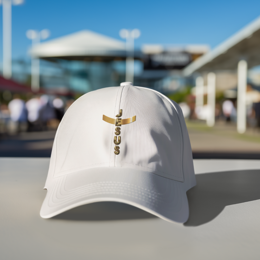 BONE AMARICANO COM TELA DOURADO JESUS EM CRUZ ( varias cores )