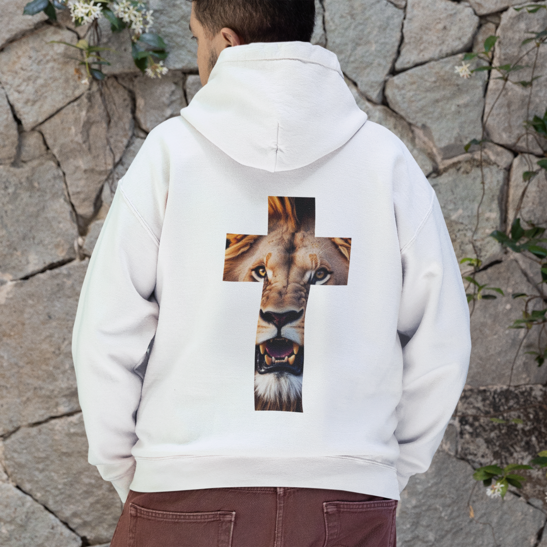 Moletom Com Zipper Leão Em Forma De Cruz ( COSTAS - varias cores )