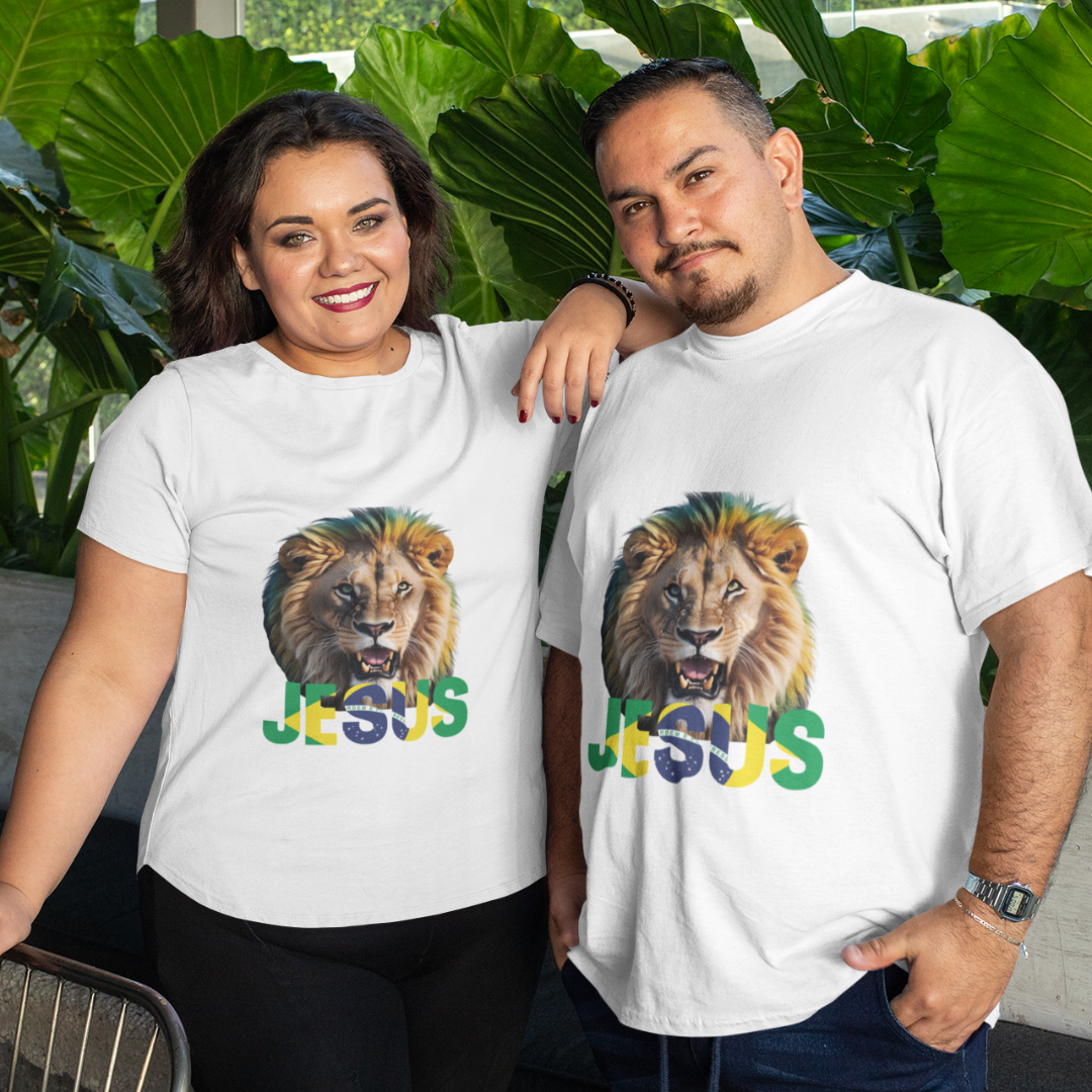 CAMISA PLUS SIZE LEÃO COM BRASIL ( varias cores )