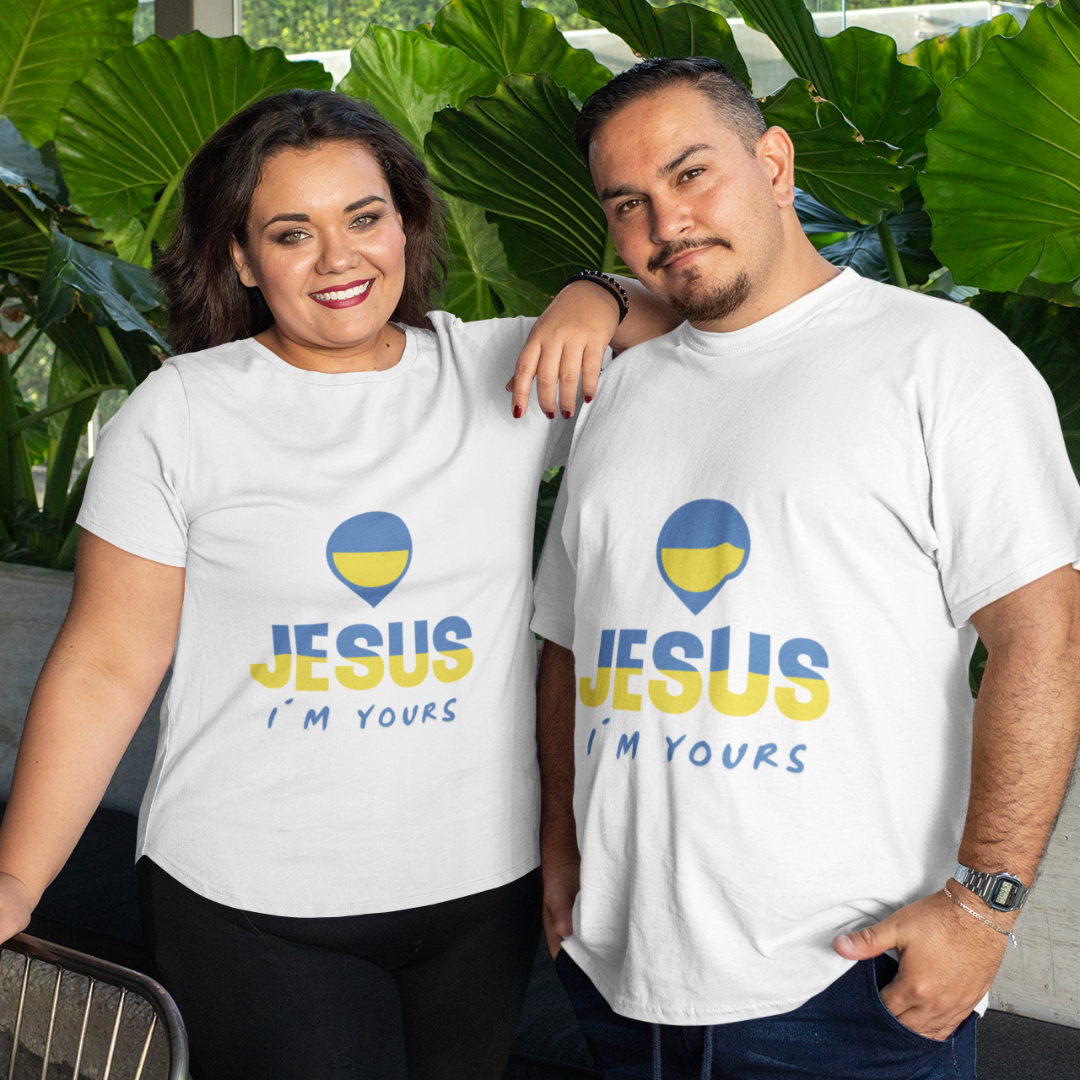 CAMISA PLUS SIZE JESUS I`M YOURS UCRANIA ( varias cores )
