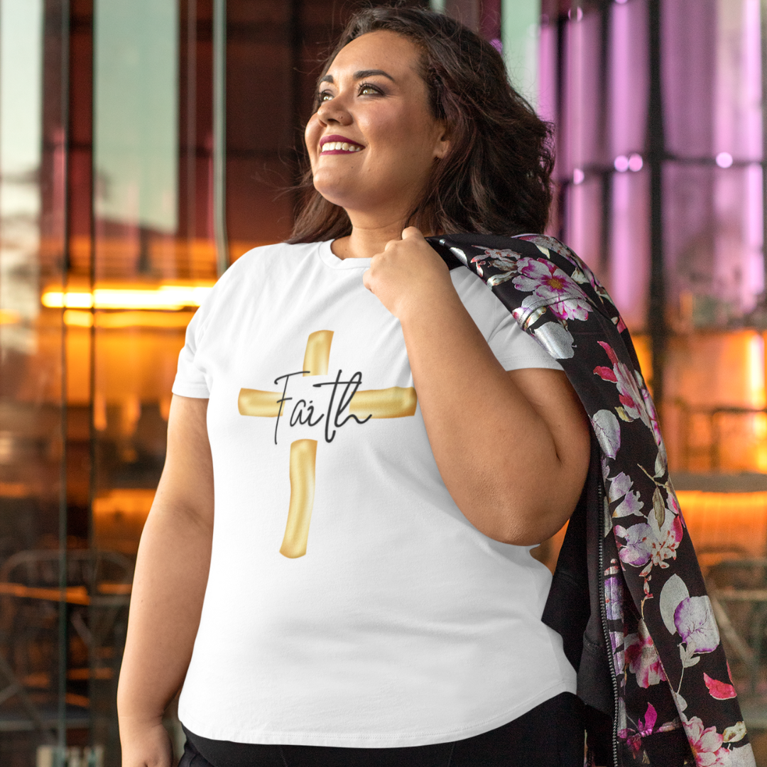 CAMISA PLUS SIZE FAITH CRUZ GOLDEN ( varias cores )