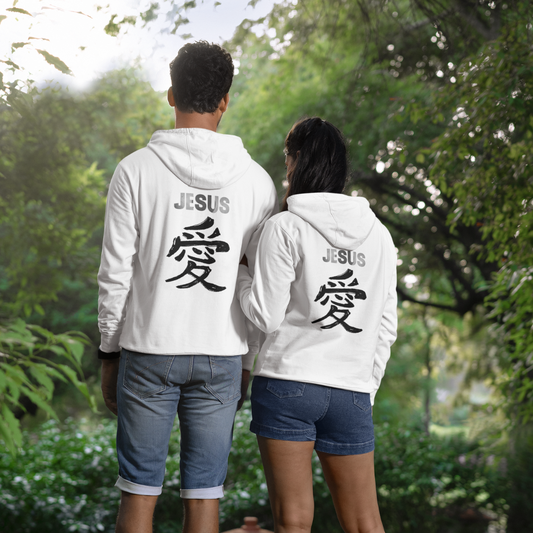 MOLETOM COM ZIPPER JESUS EM JAPONES PRETO ( varias cores )