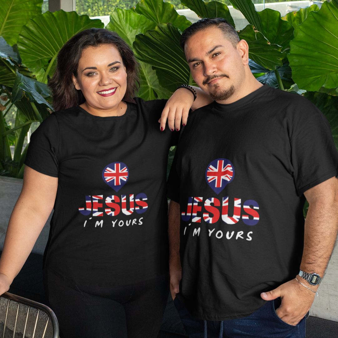 CAMISA PLUS SIZE JESUS I`M YOURS REINO UNIDO ( varias cores )