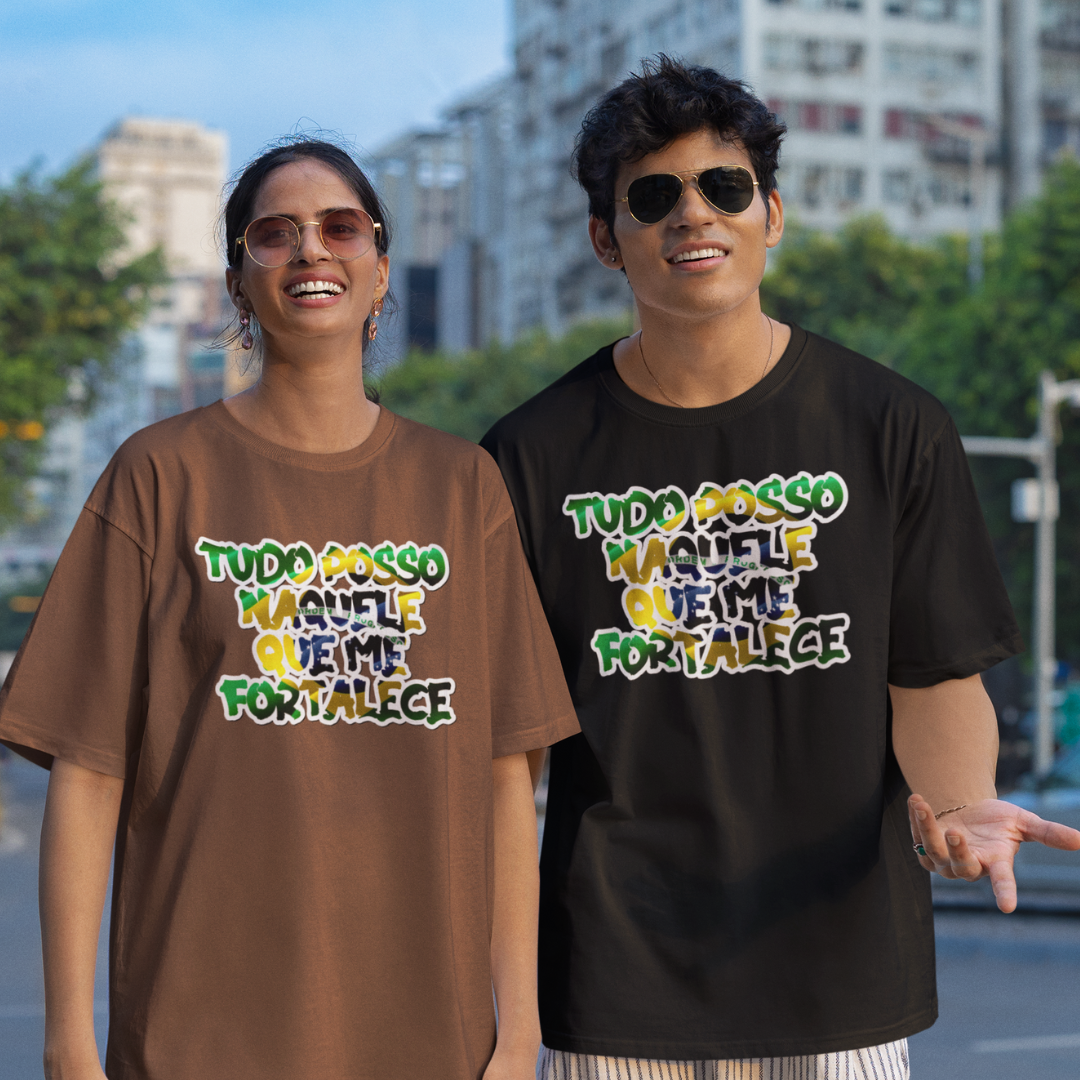 OVER SIZE TUDO POSSO NAQUELE QUE ME FORTALECE BRASIL ( varias cores )