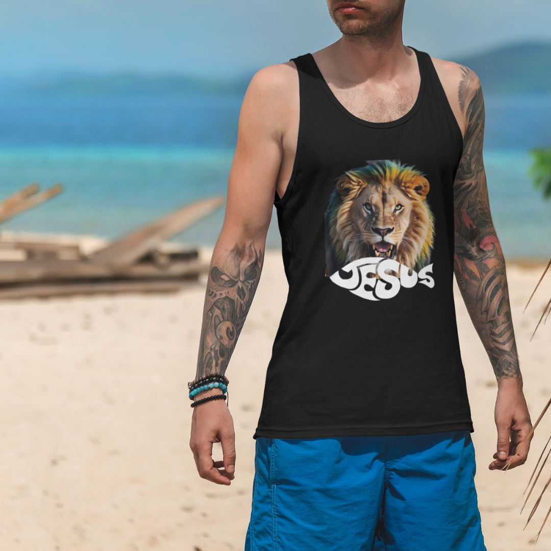 REGATA COM LEÃO ESCRITO JESUS ( varias cores )