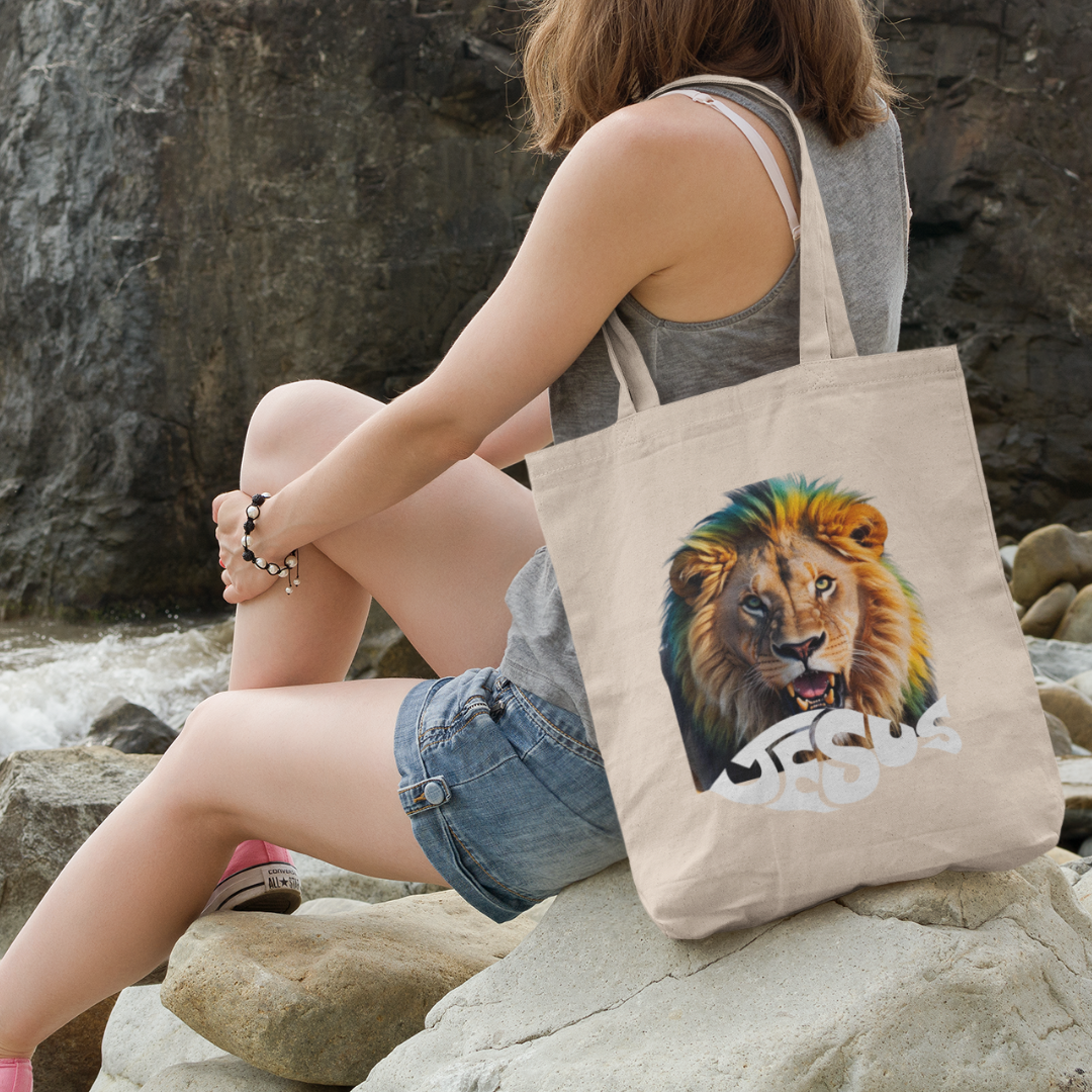 ECO BAG LEÂO COM JESUS ESCRITO