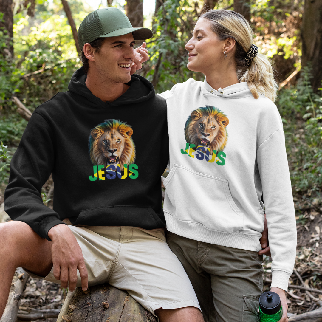 MOLETOM CANGURU LEÃO JESUS BRASIL ( varias cores )