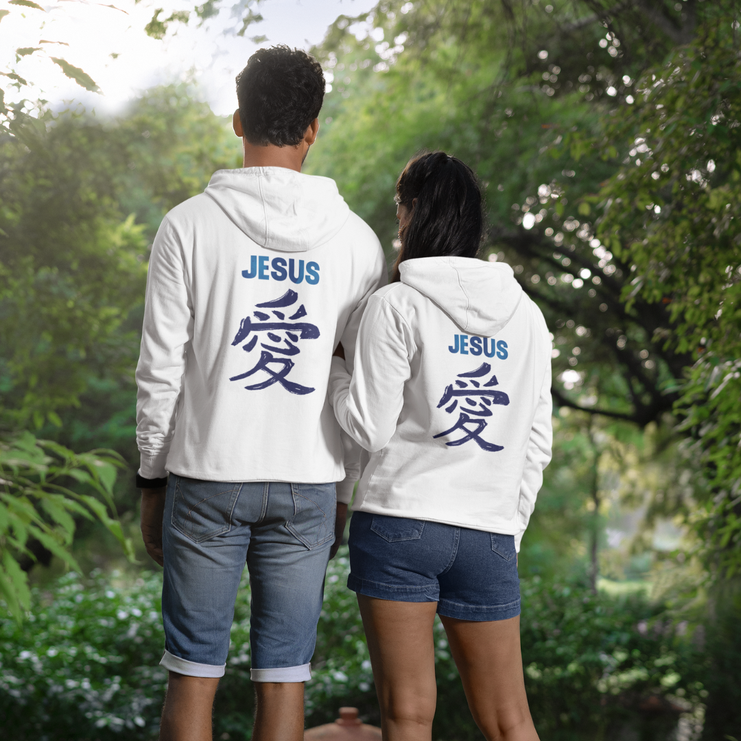 MOLETOM COM ZIPPER JESUS EM JAPONES AZUL ( varias cores )