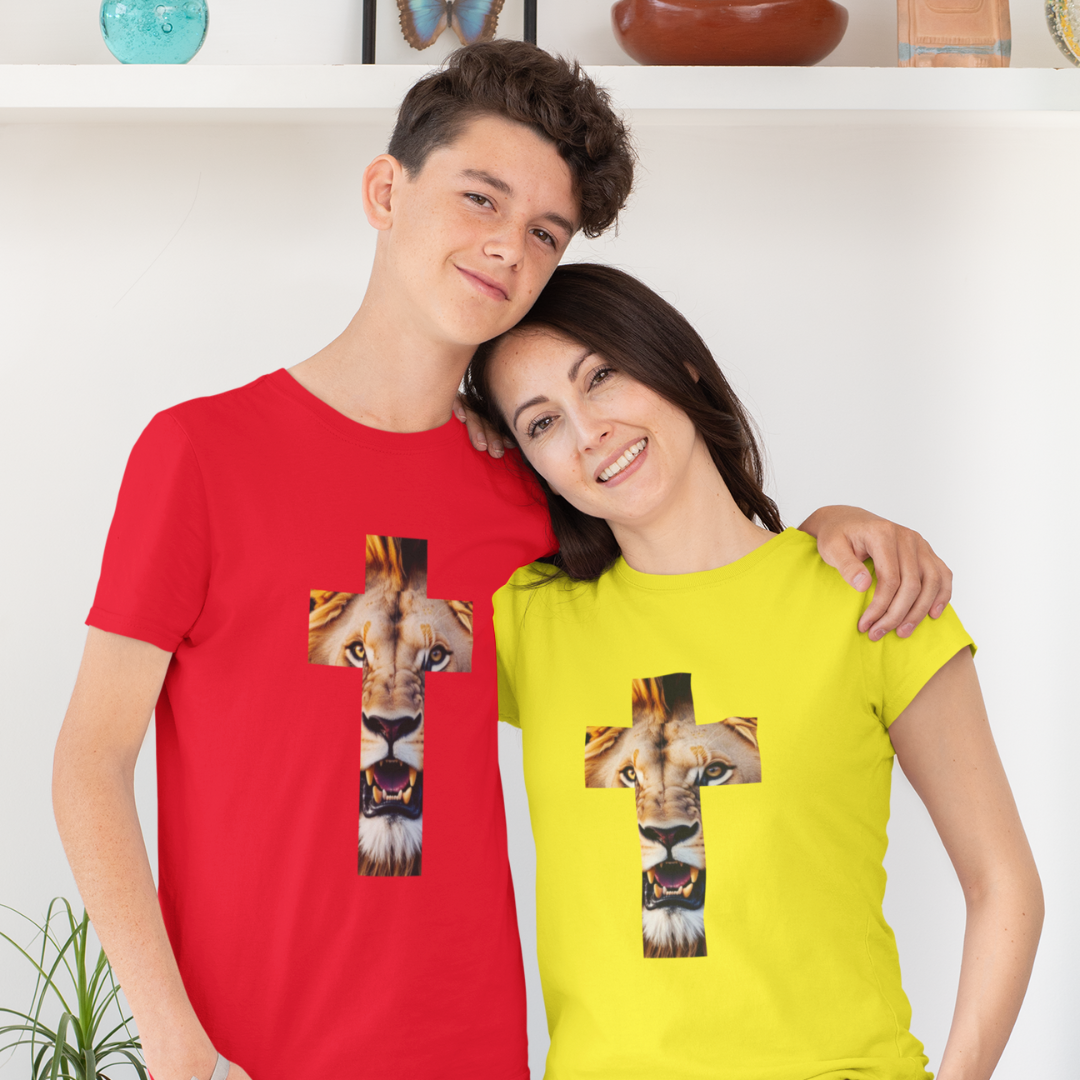 CAMISA CRUZ EM FORMA DE LEÃO ( varias cores )